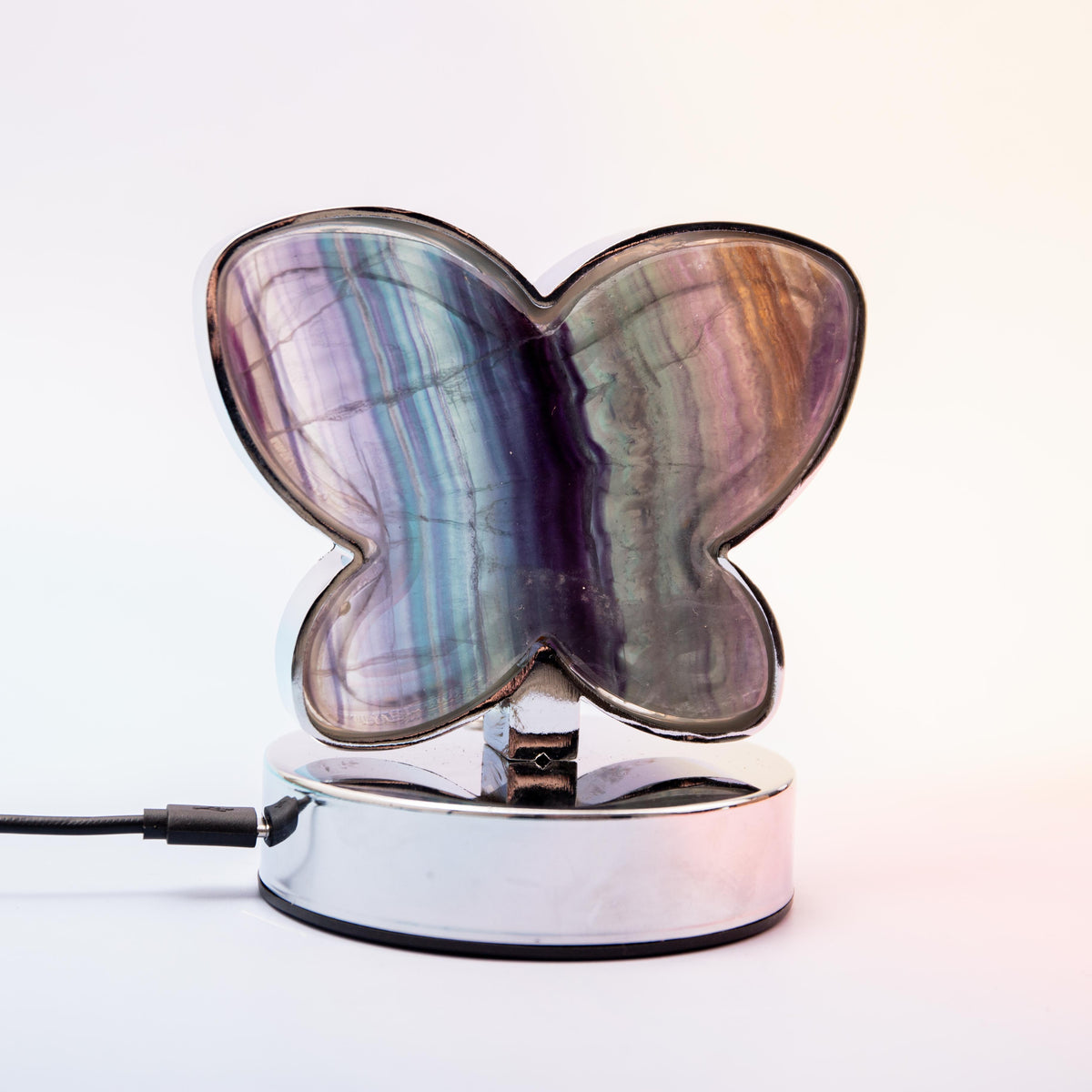 Fluorite Butterfly (Led) Lamp - 14 cm 600 gr — photo 1