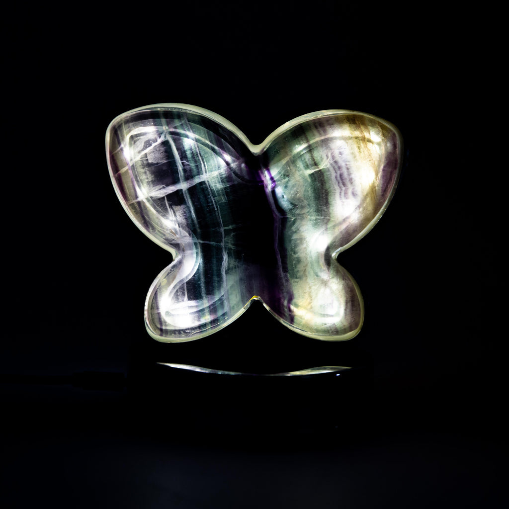 Fluorite Butterfly (Led) Lamp - 14 cm 600 gr — photo 2