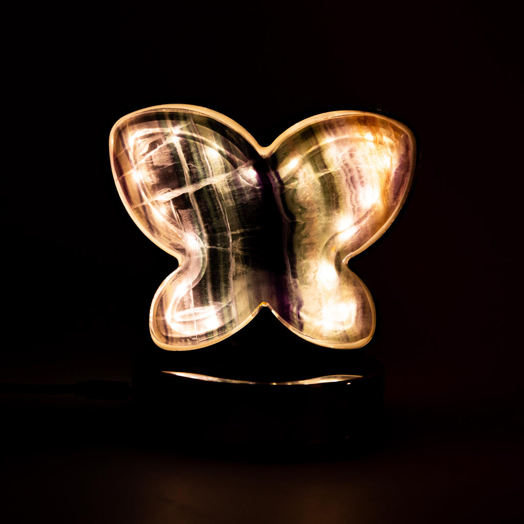 Fluorite Butterfly (Led) Lamp - 14 cm 600 gr — photo 3