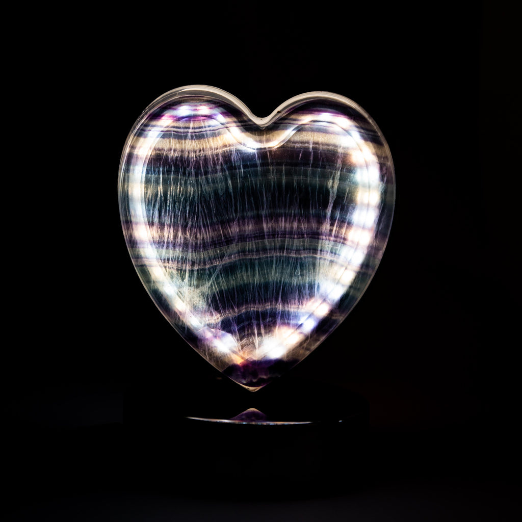 Fluorite Heart Led Lamp - 14 cm 600 gr — photo 3