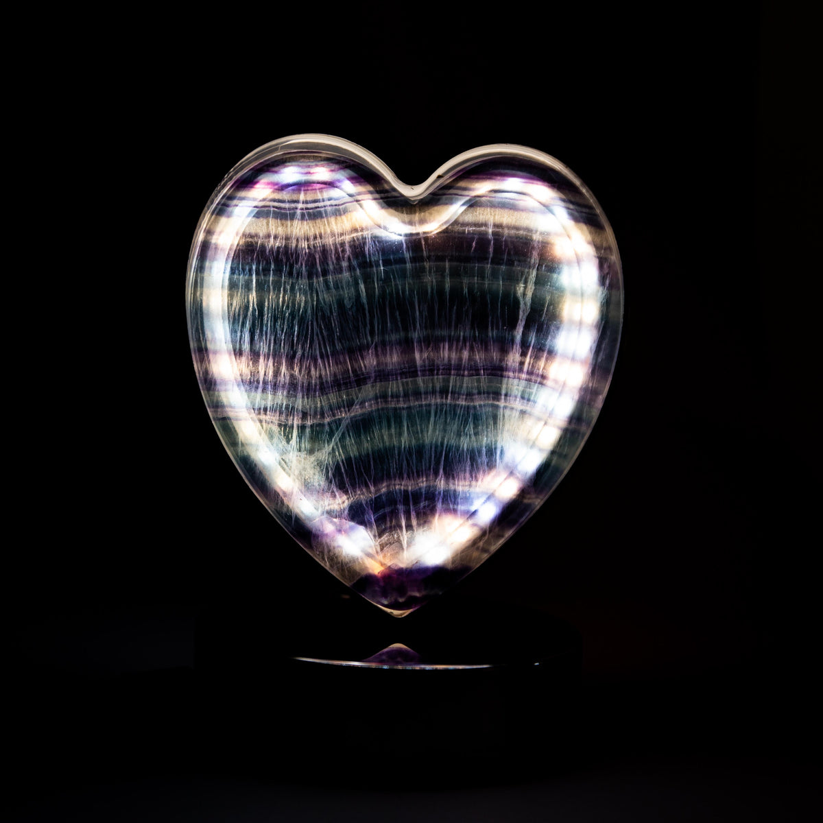 Fluorite Heart Led Lamp - 14 cm 600 gr — photo 3
