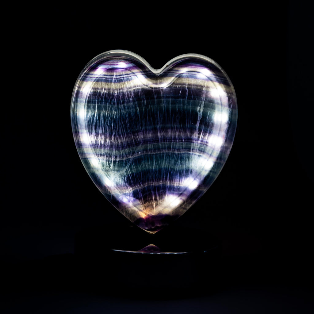 Fluorite Heart Led Lamp - 14 cm 600 gr — photo 4