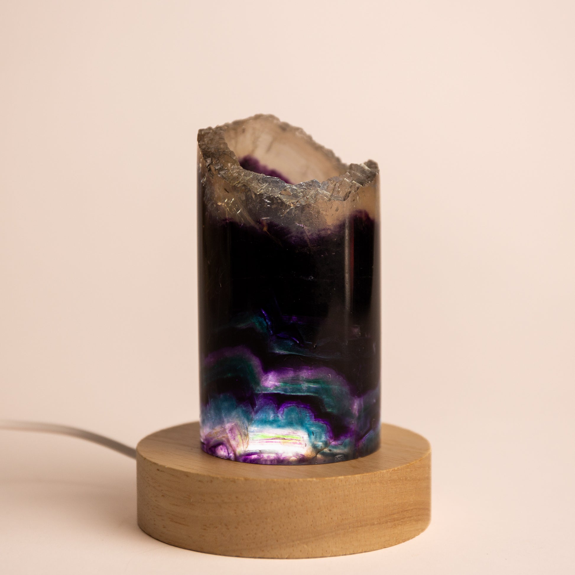 Fluorite on LED Lamp - 50mm