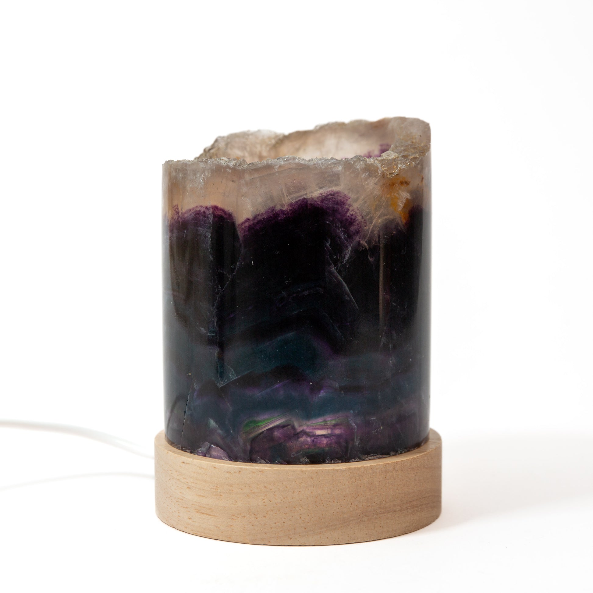 Fluorite on LED Lamp - 75mm