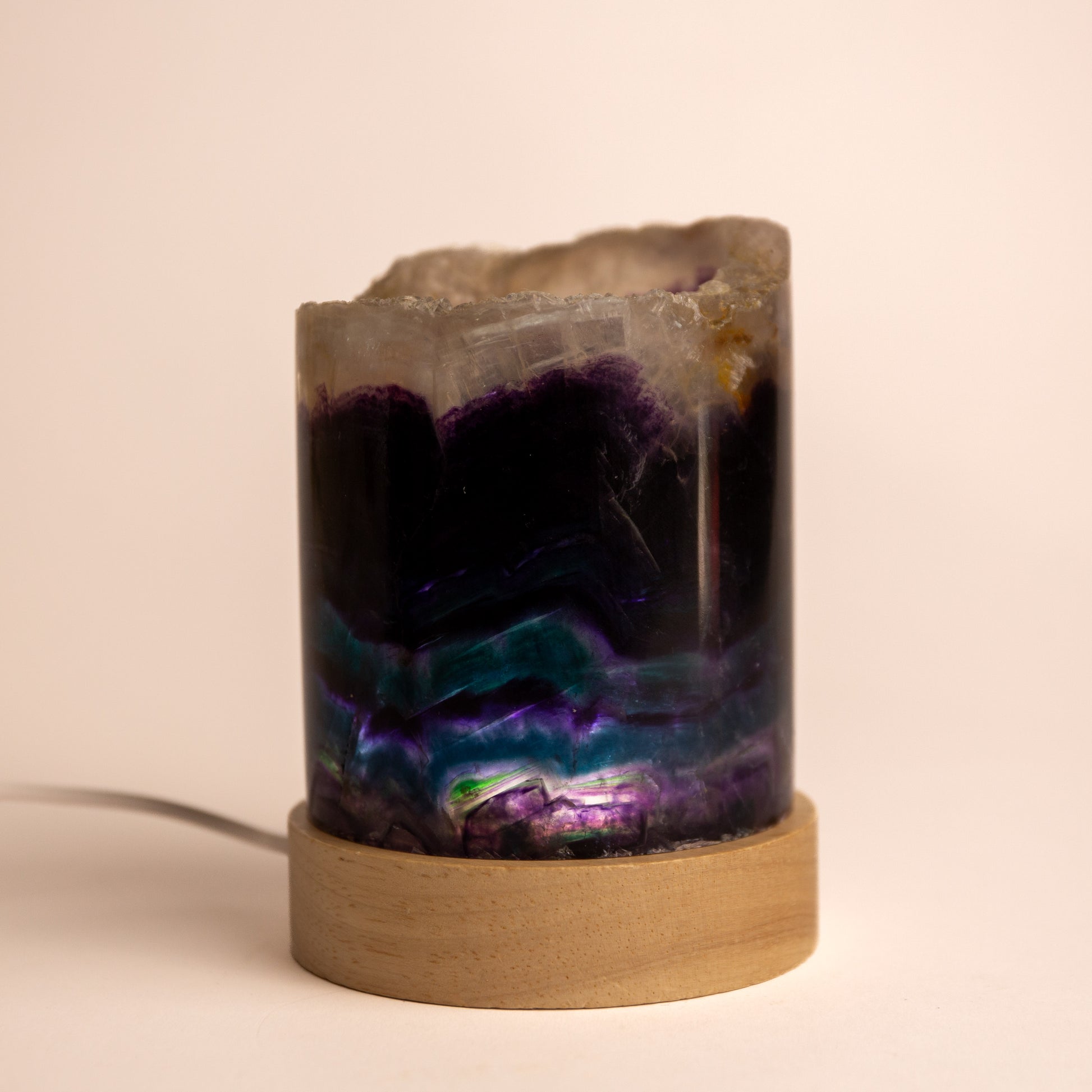 Fluorite on LED Lamp - 75mm