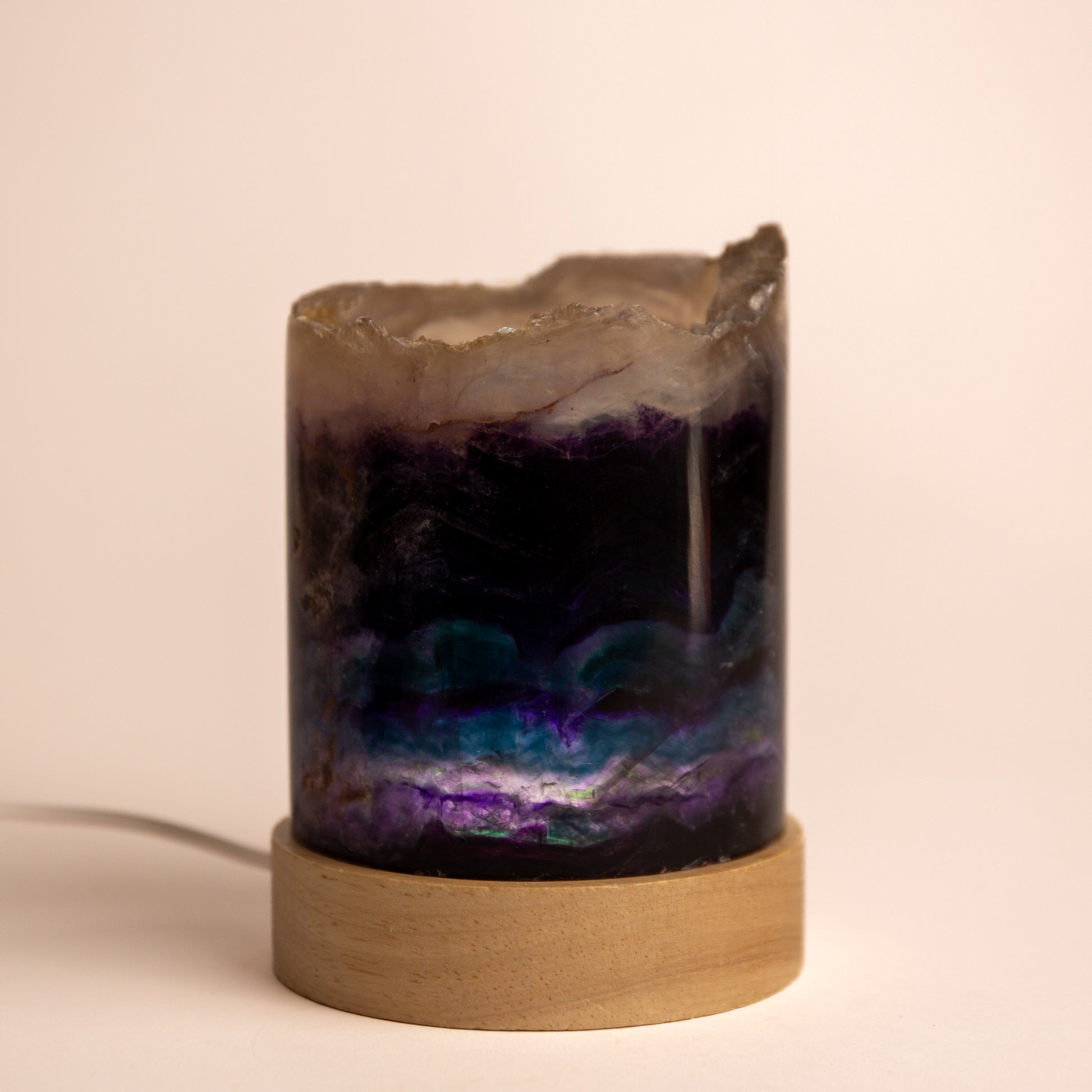 Fluorite on LED Lamp - 77mm