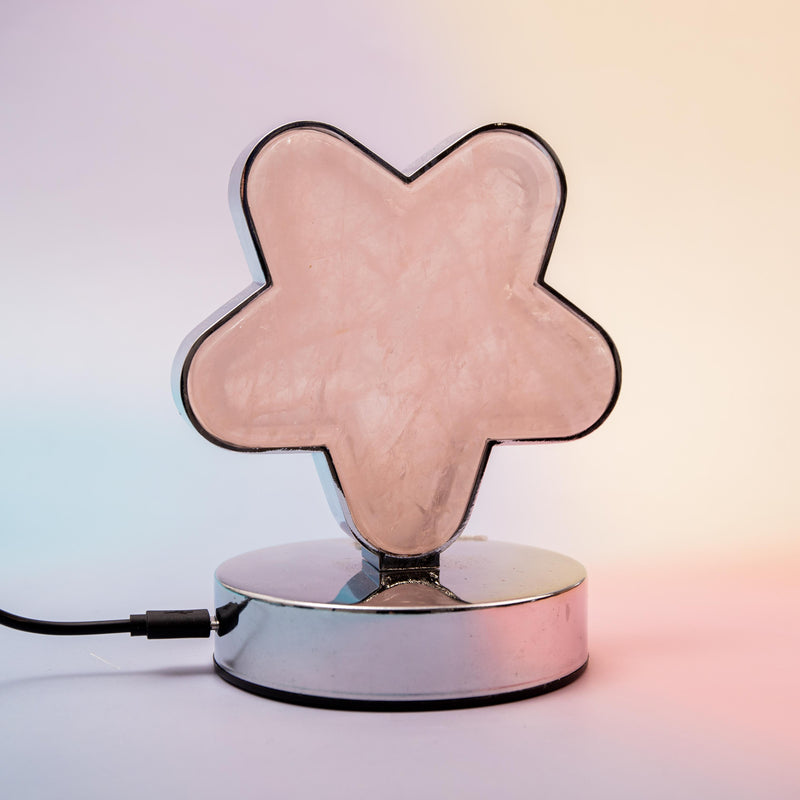 Rózsakvarc Csillag LED Lámpa