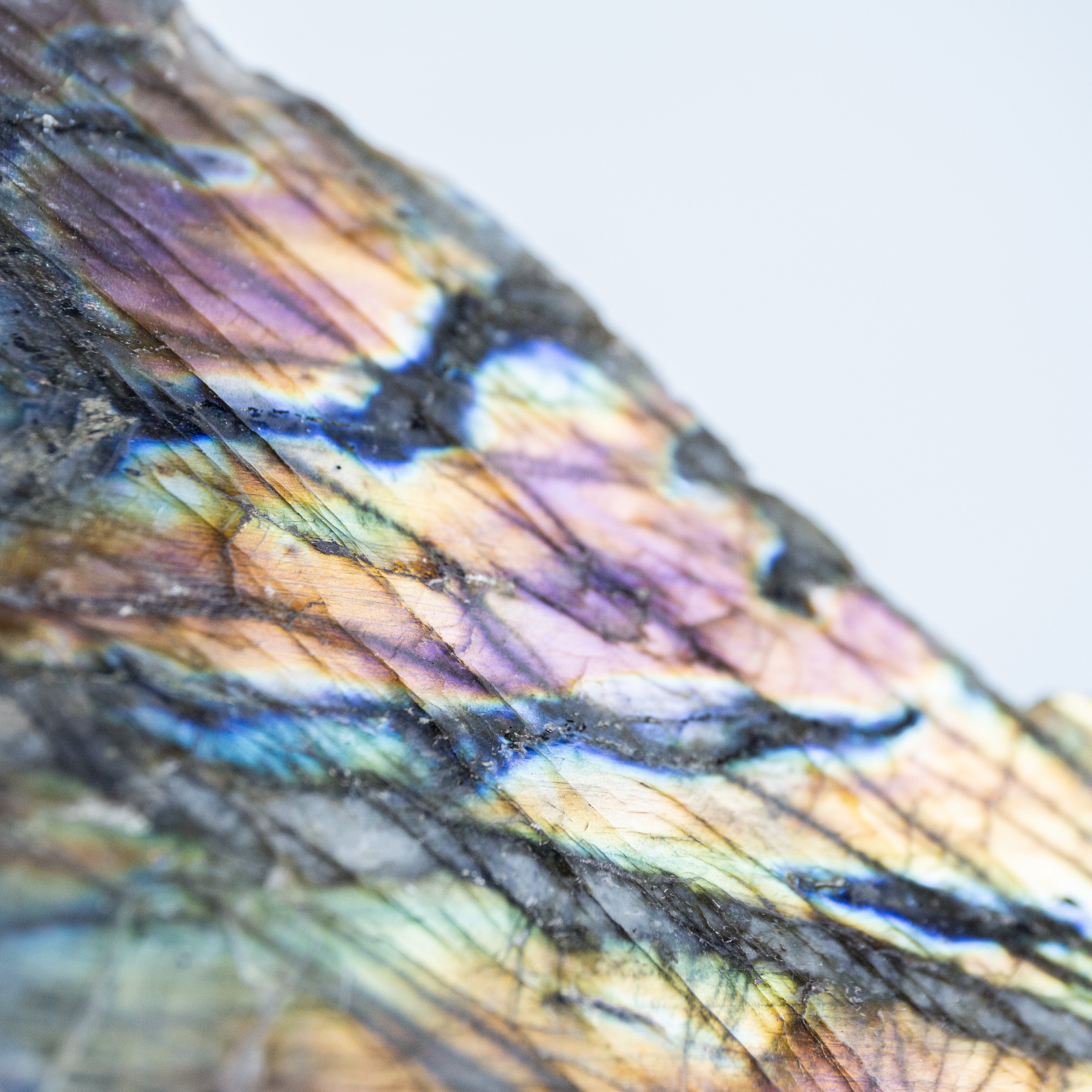 Labradorit egyik oldala csiszolt - 1.3kg