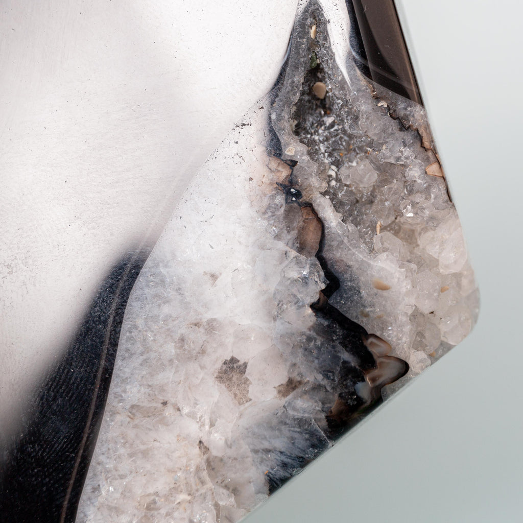 Black Agate Dimon shape on Stand - 18.5cm