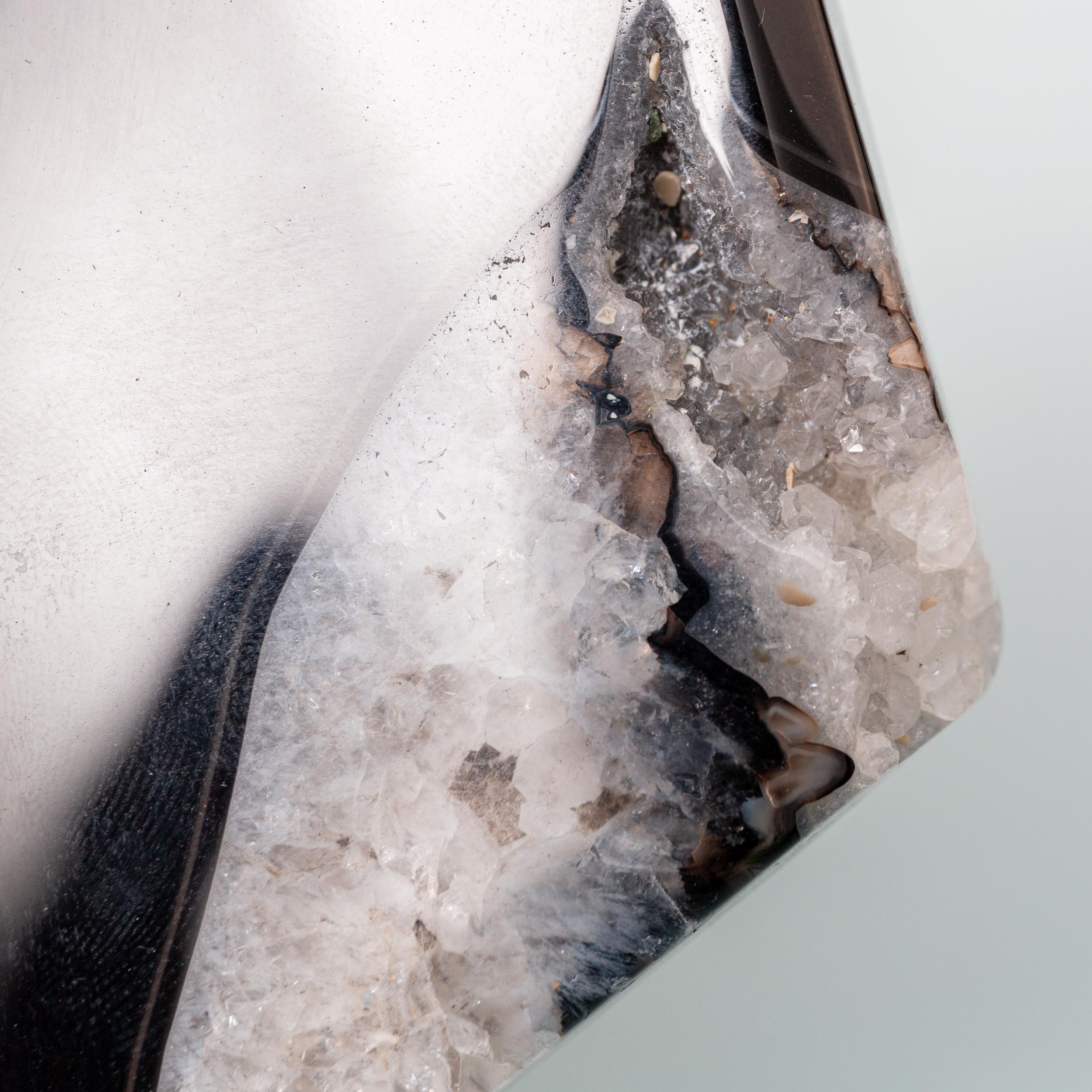 Black Agate Dimon shape on Stand - 18.5cm