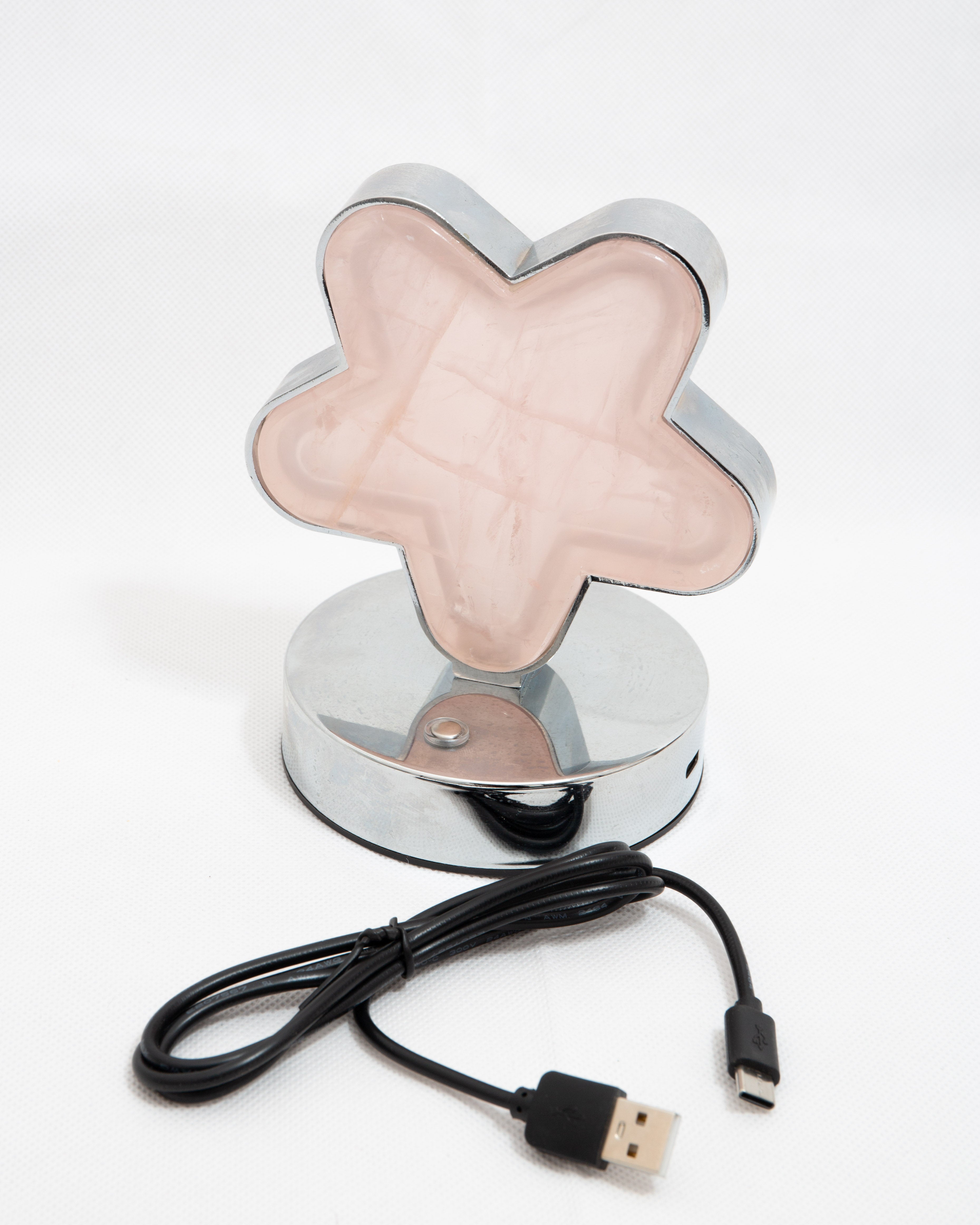 Csillag Alakú Rózsakvarc Lámpa