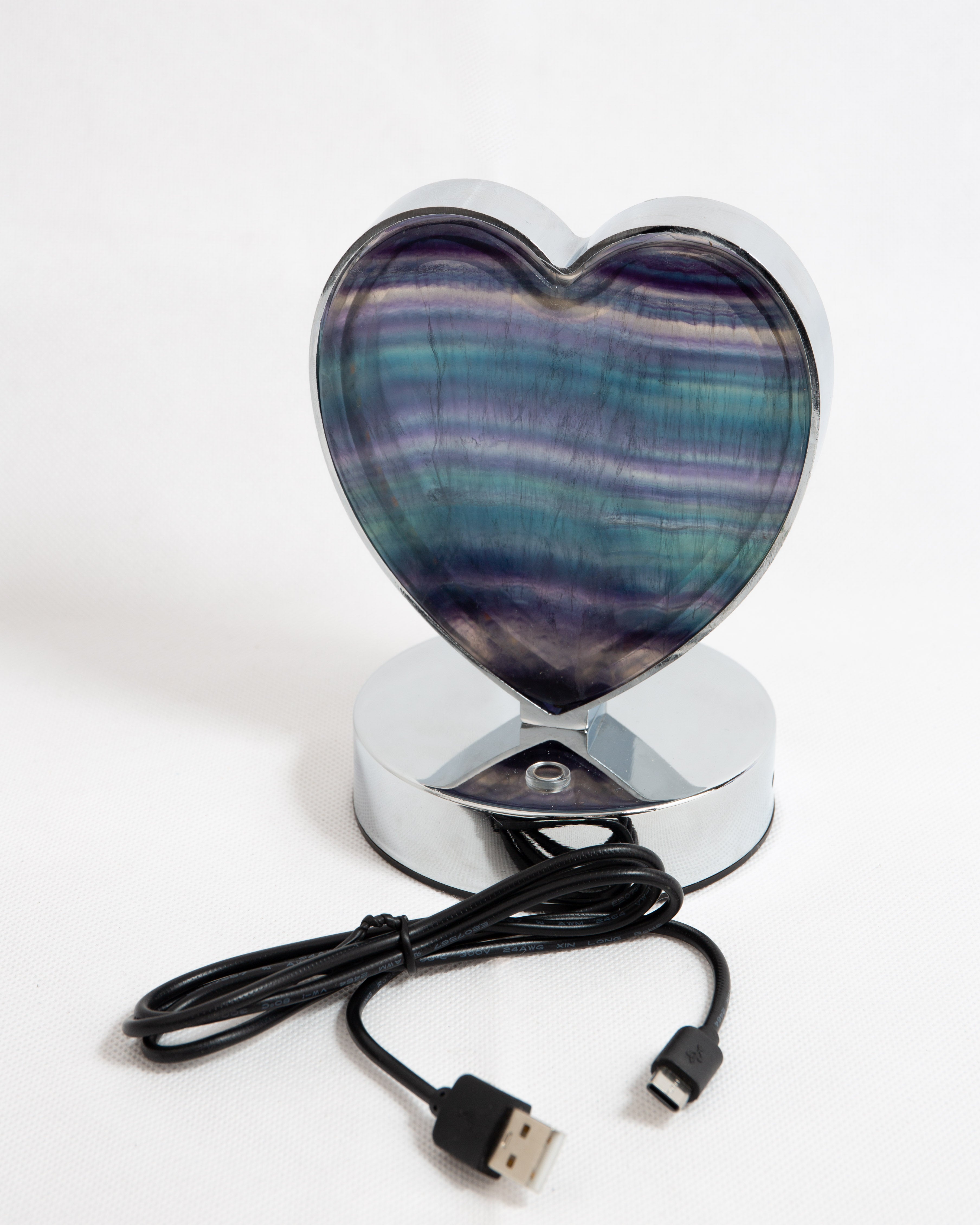 Fluorit Szív Lámpa