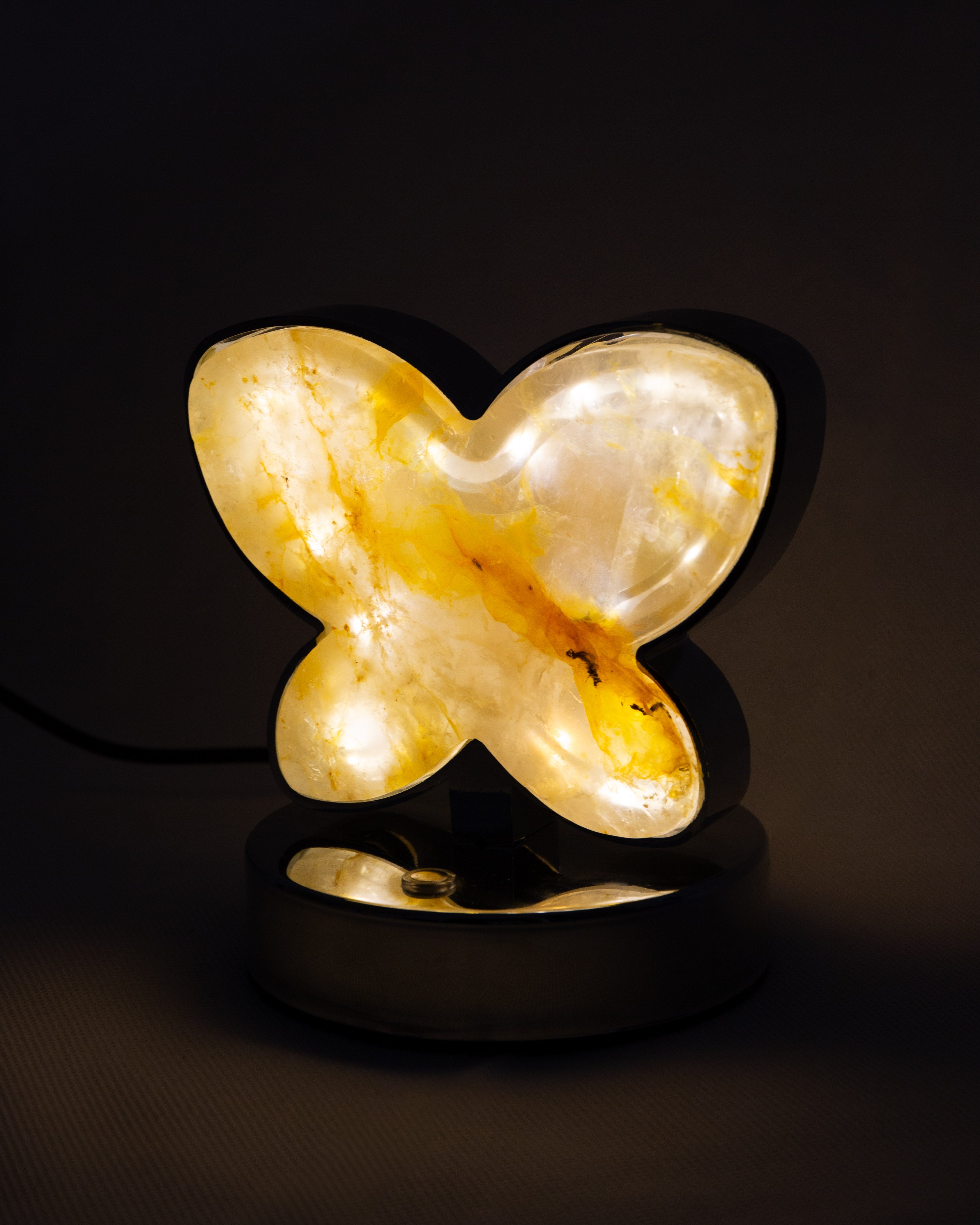 Golden Healer Pillangó Lámpa (Hematoid Kvarc)