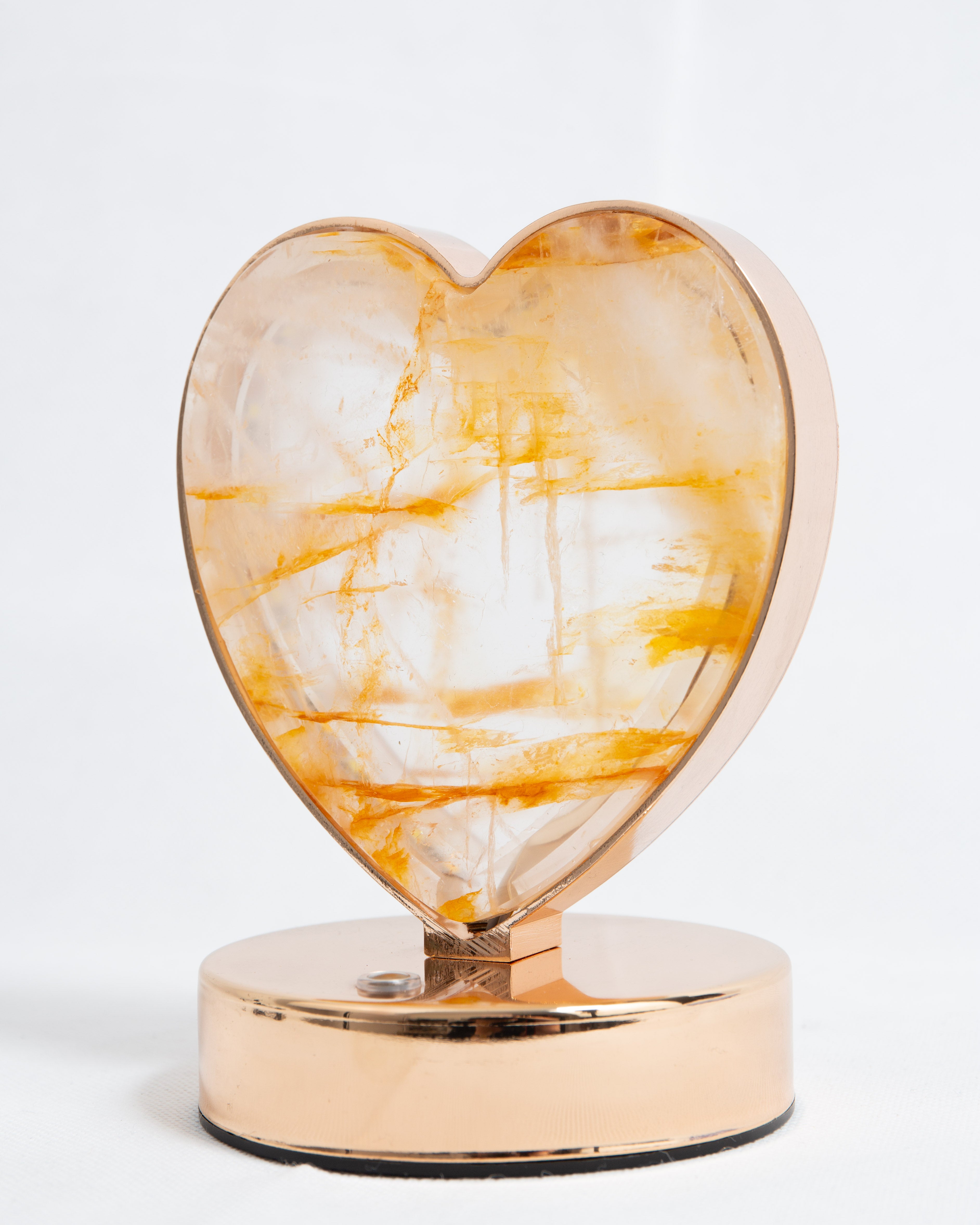 Golden Healer Szív Lámpa (Hematoid Kvarc)