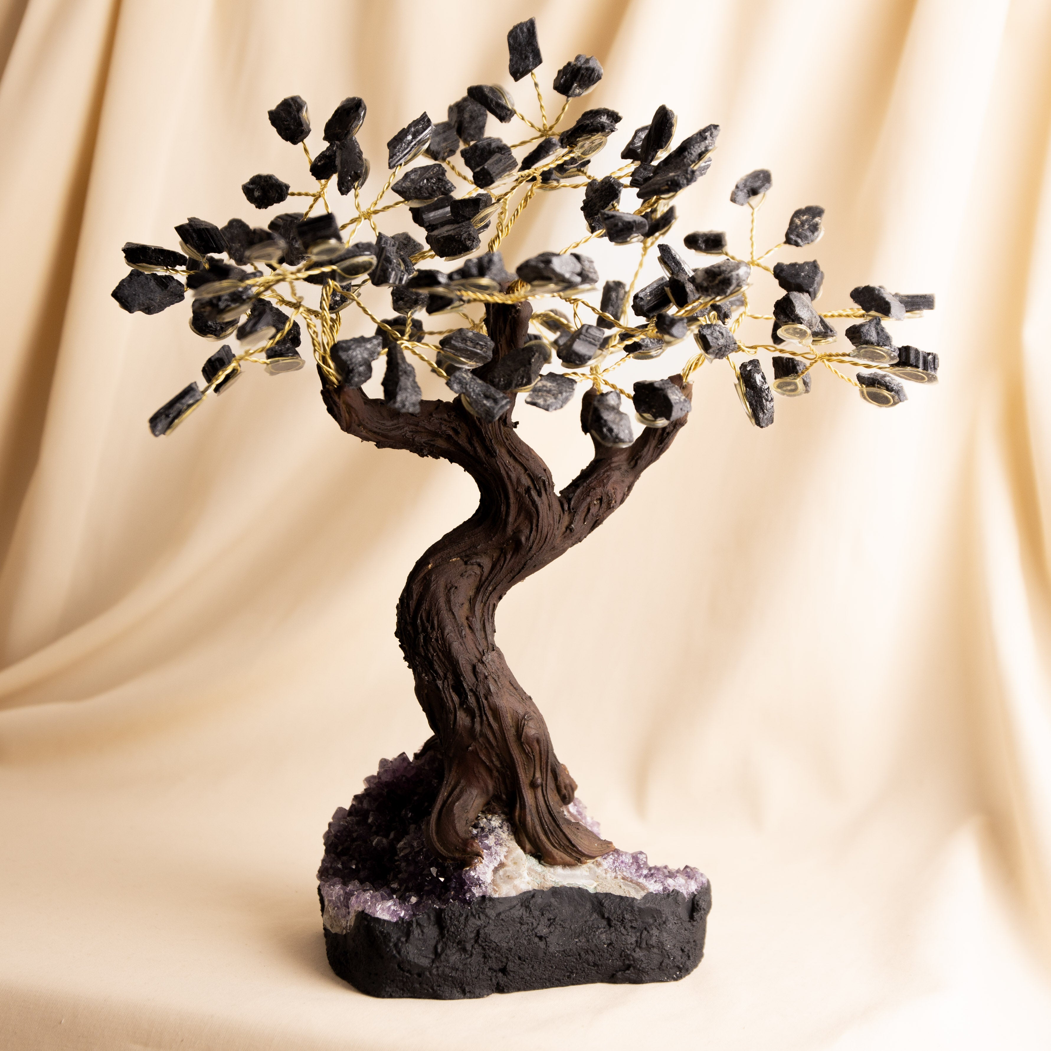 Ametiszt-Fekete Turmalin Kristályfa - Brazíliából