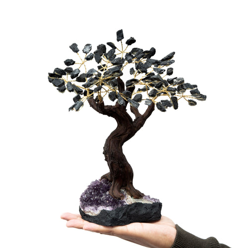 Amethyst Black Tourmaline Crystal Tree - From Brazil