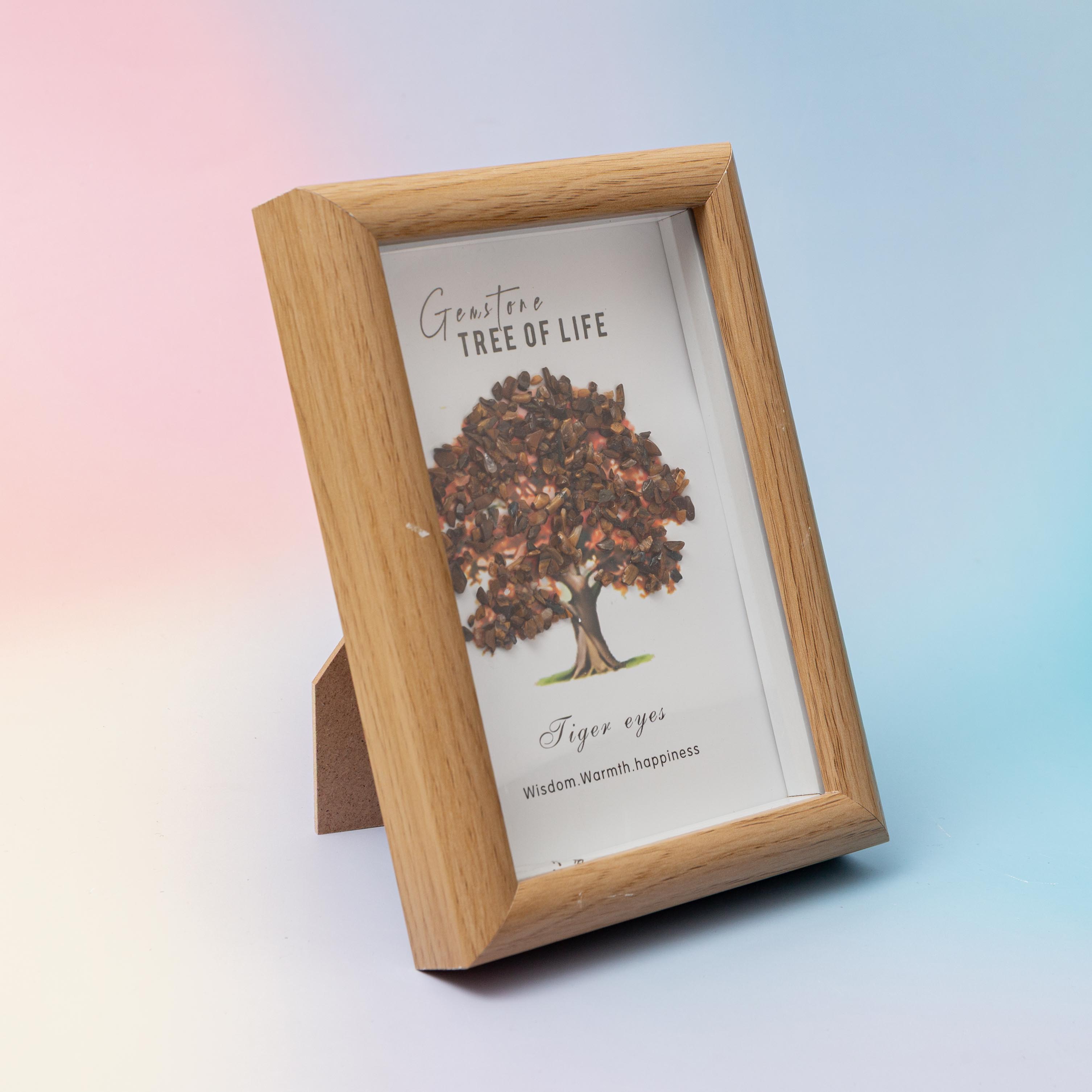 Tiger Eyes Crystal Tree in Frame – 12×17cm