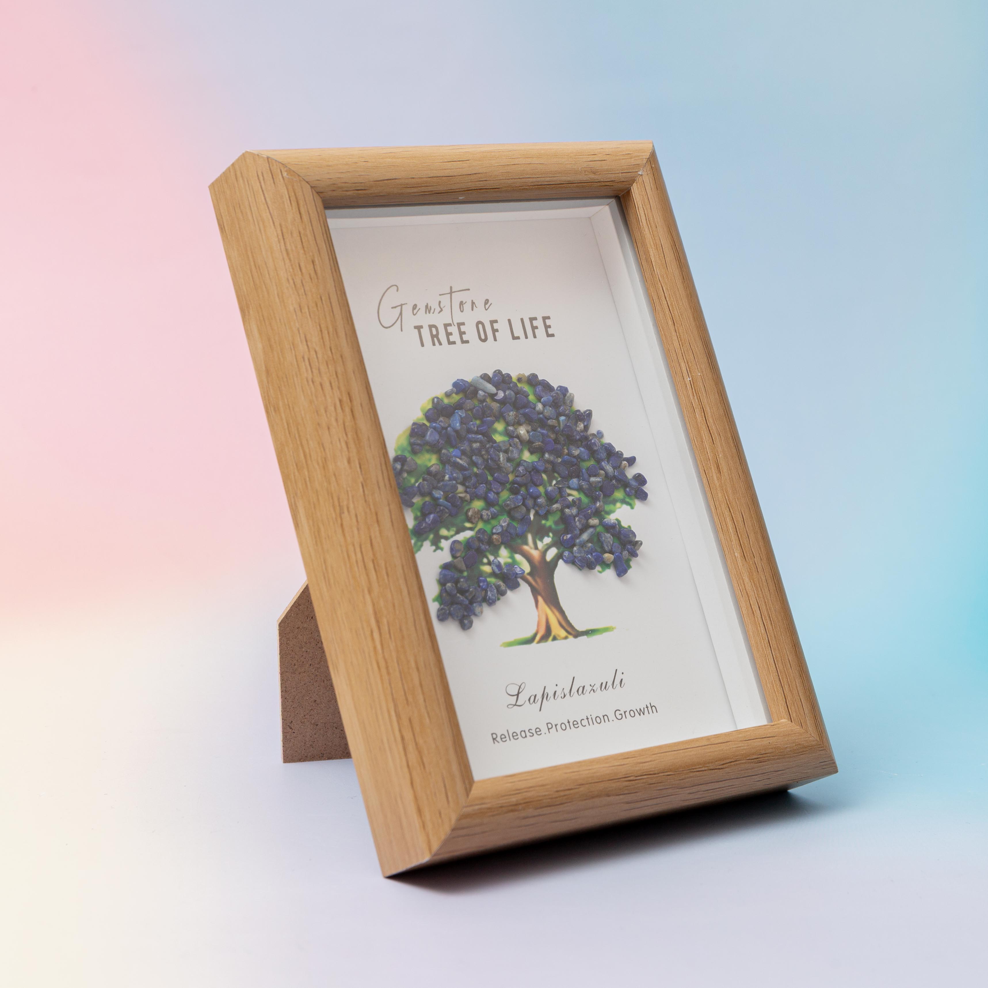 Lapis Lazuli Crystal Tree in Frame – 12×17cm