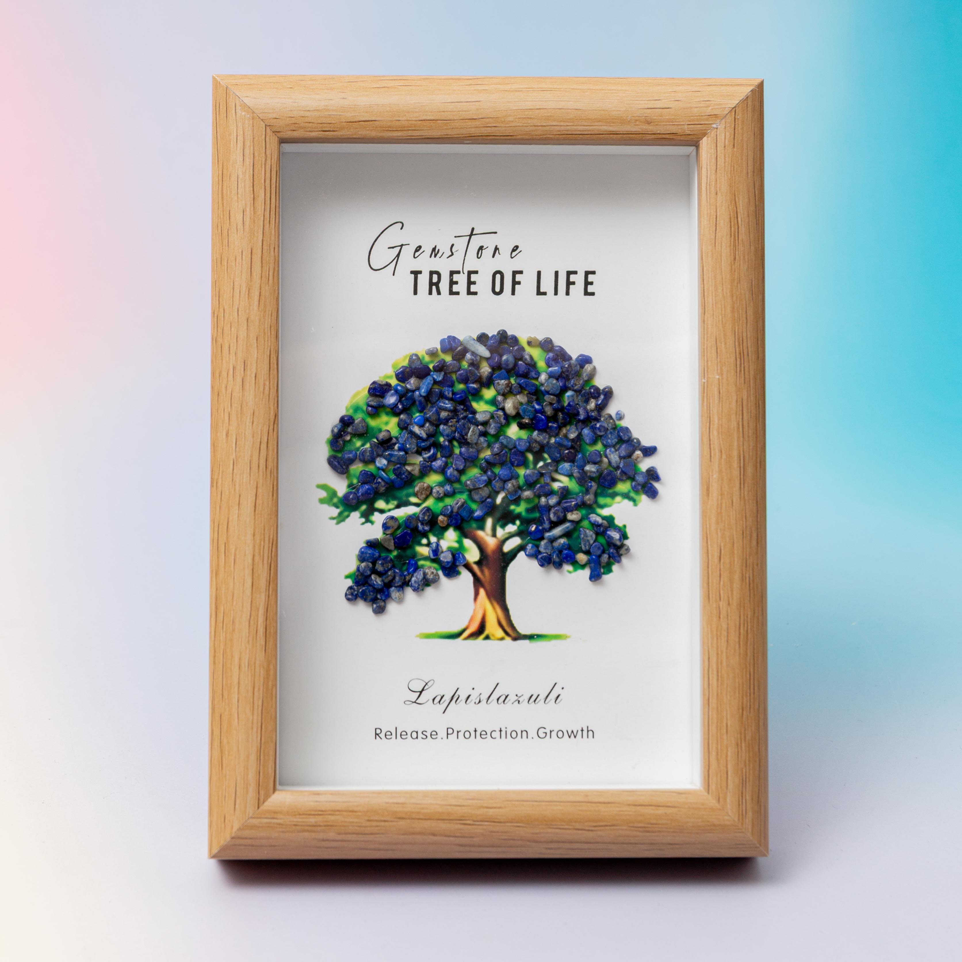 Lapis Lazuli Crystal Tree in Frame – 12×17cm