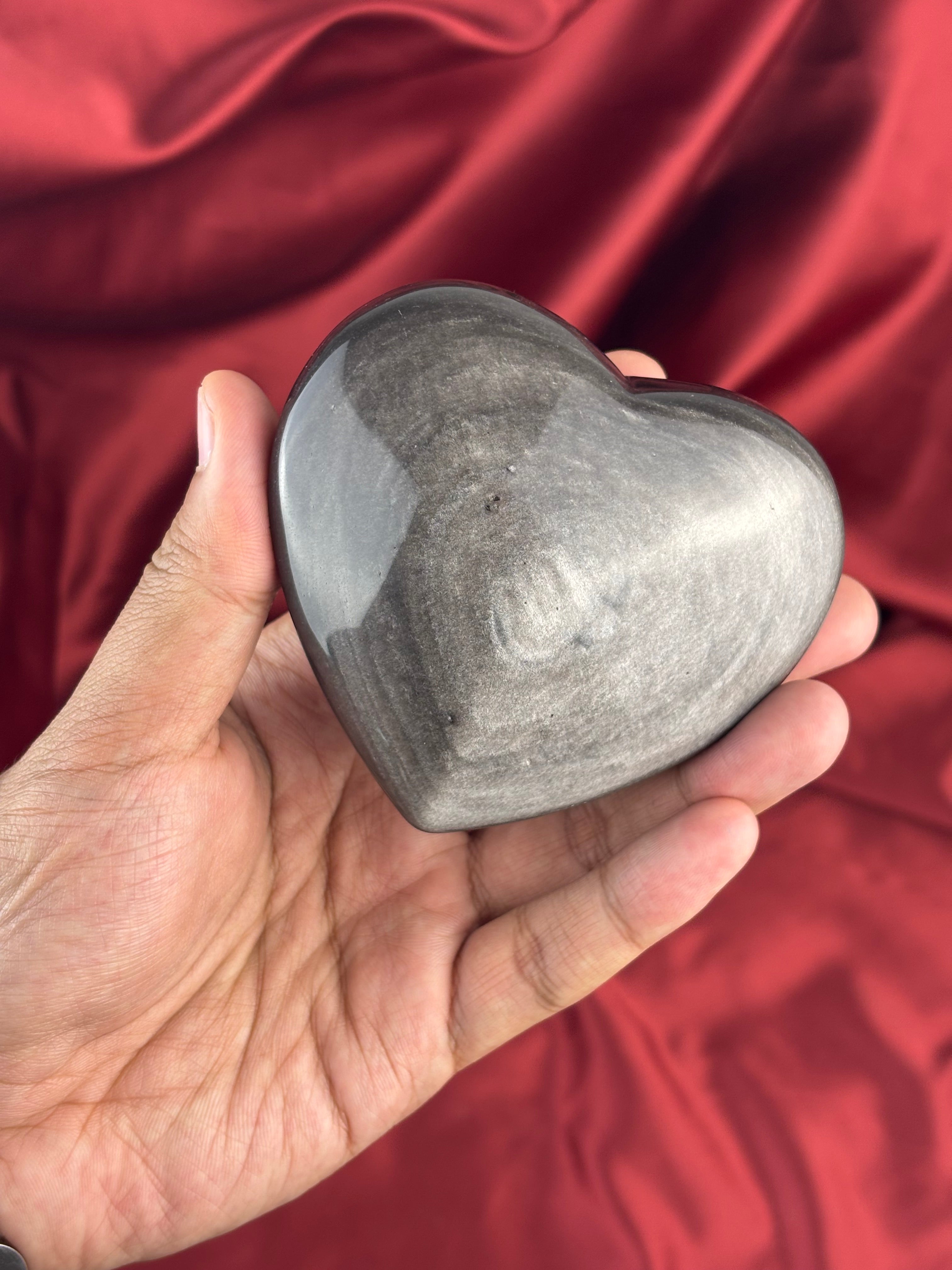 Ezüst obszidián Szív