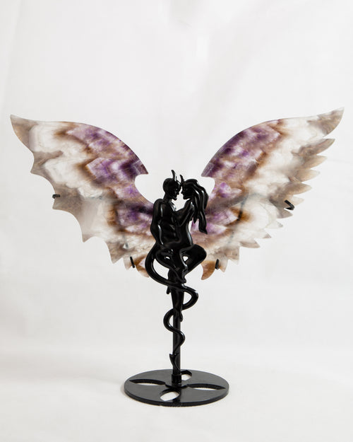 "Devil & Lover" Fémszobor Ametiszt Szárnyakkal