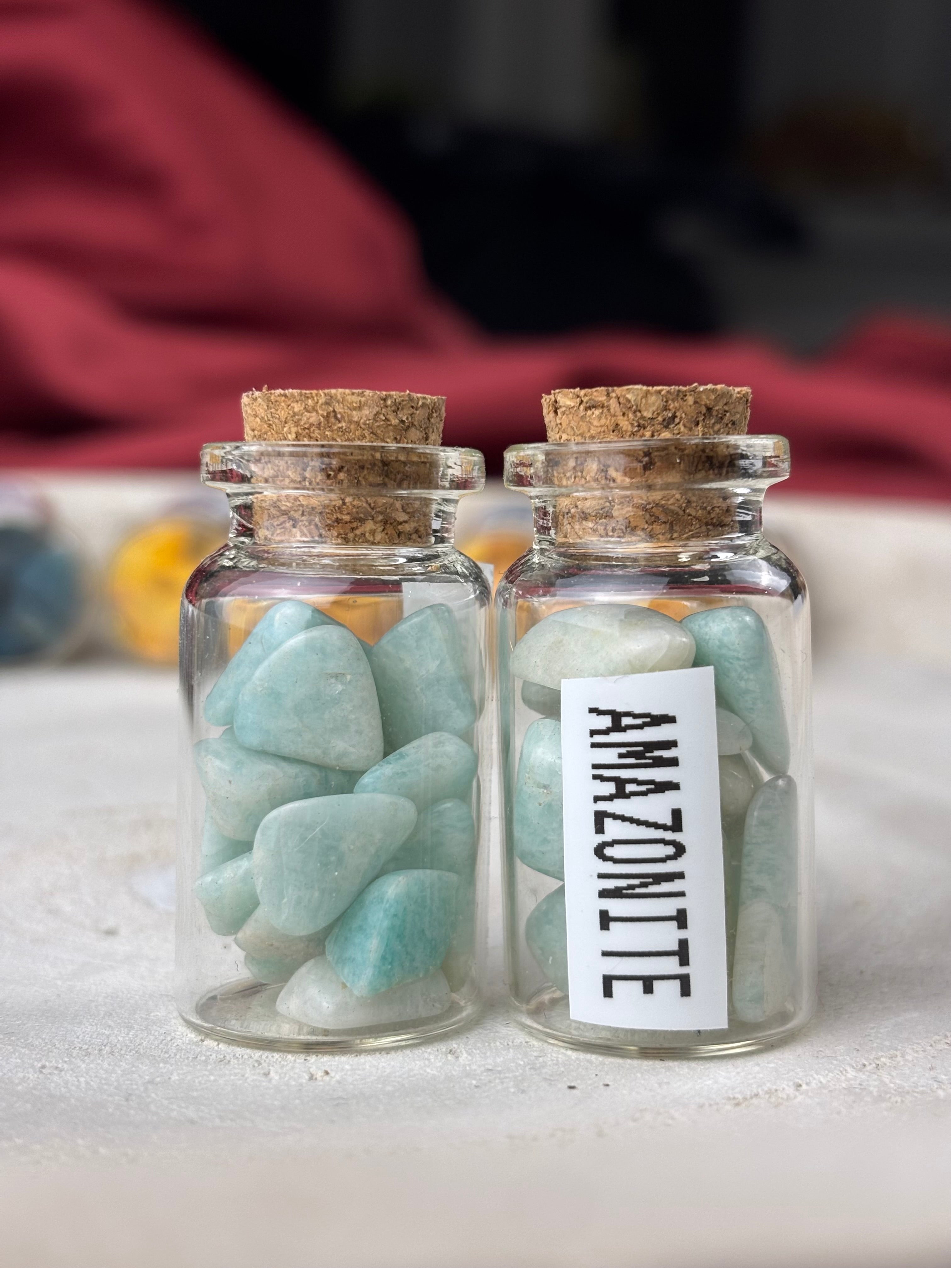 Small crystal +Jar/ kristály + tégely 🫙 Amazonite