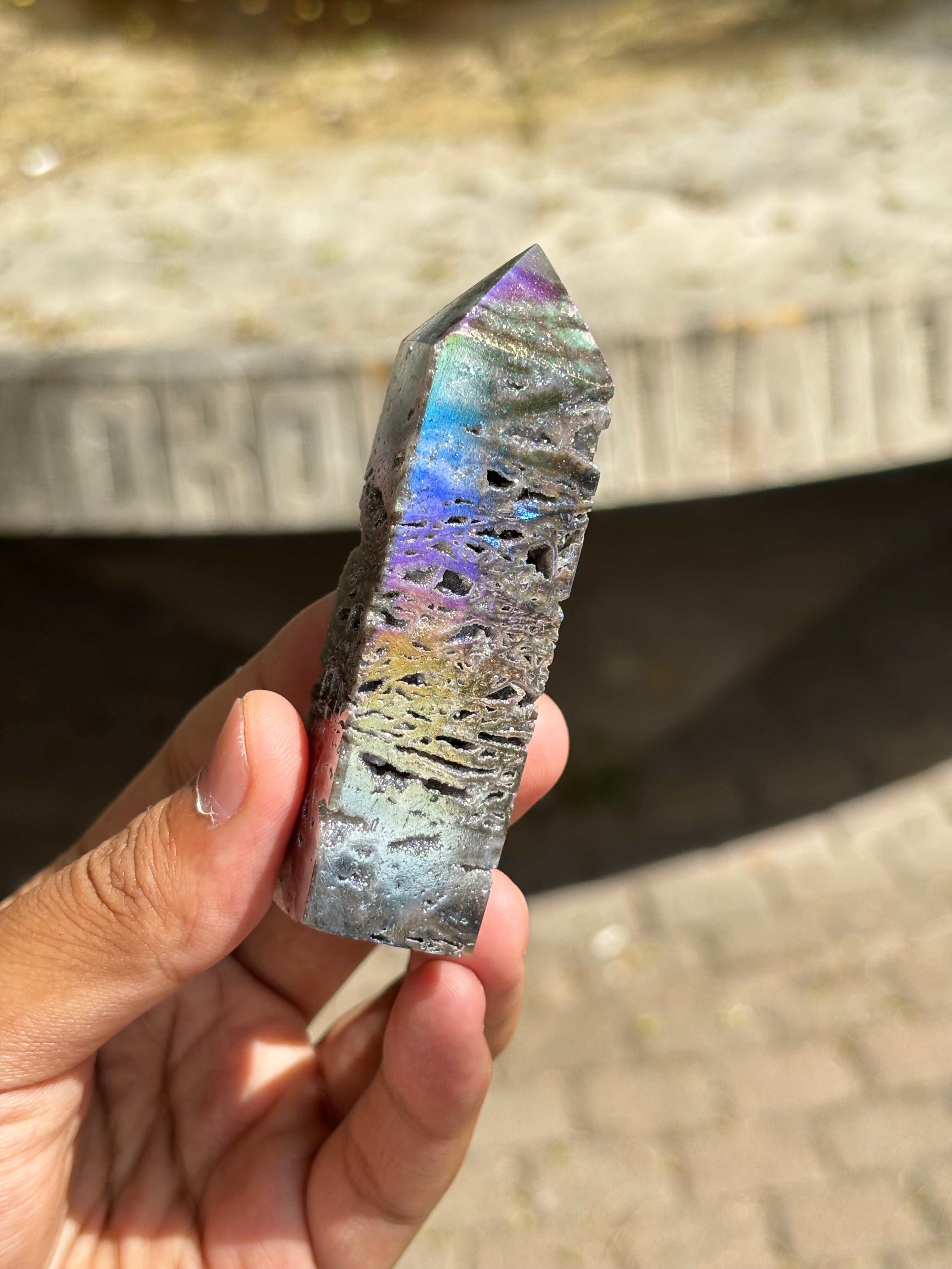 Sphalerite Quartz Aura / Szfalerit kvarc aura Torony (8-9cm)