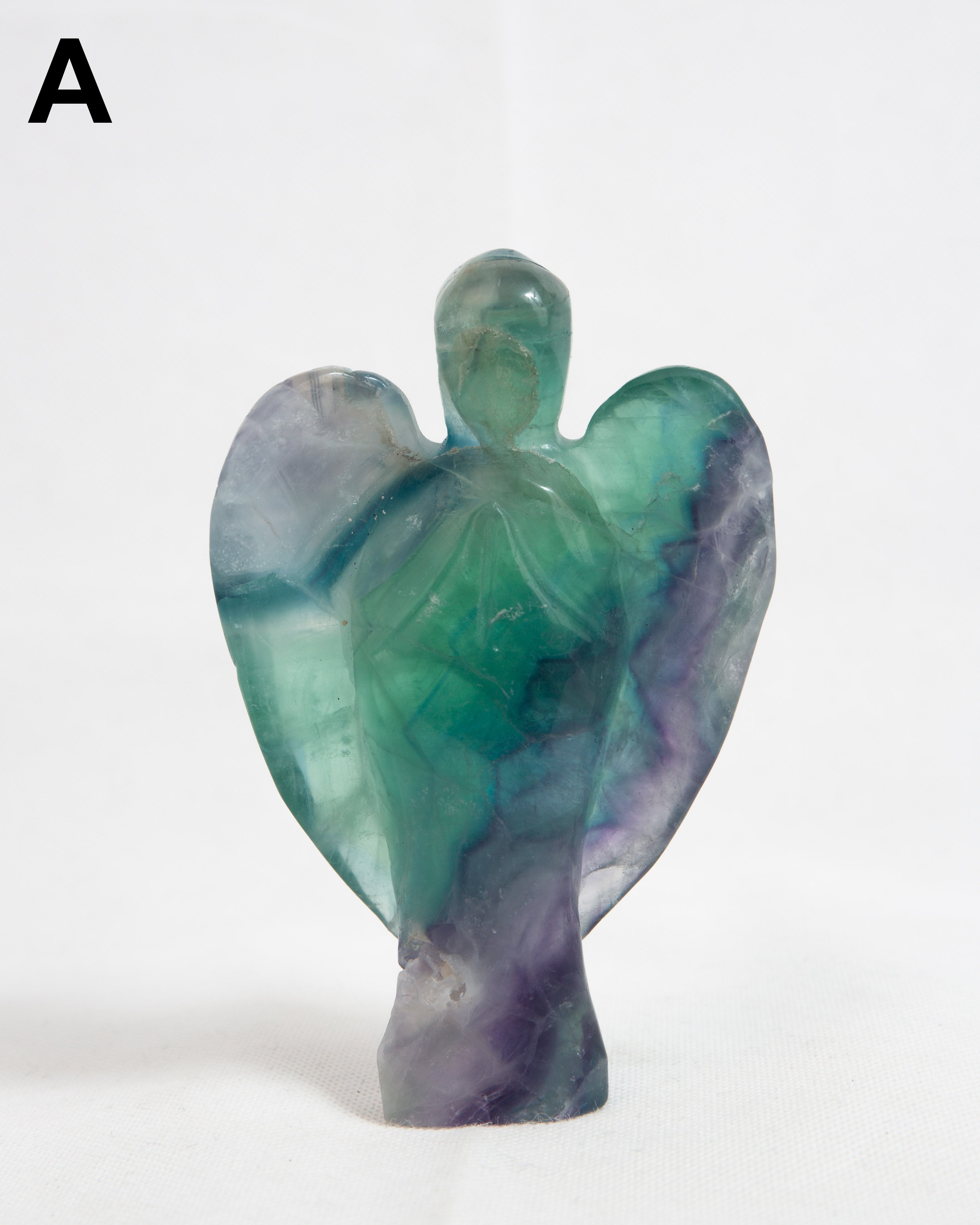 Angyal Faragvány Fluoritból / Angel Carving – Fluorite A