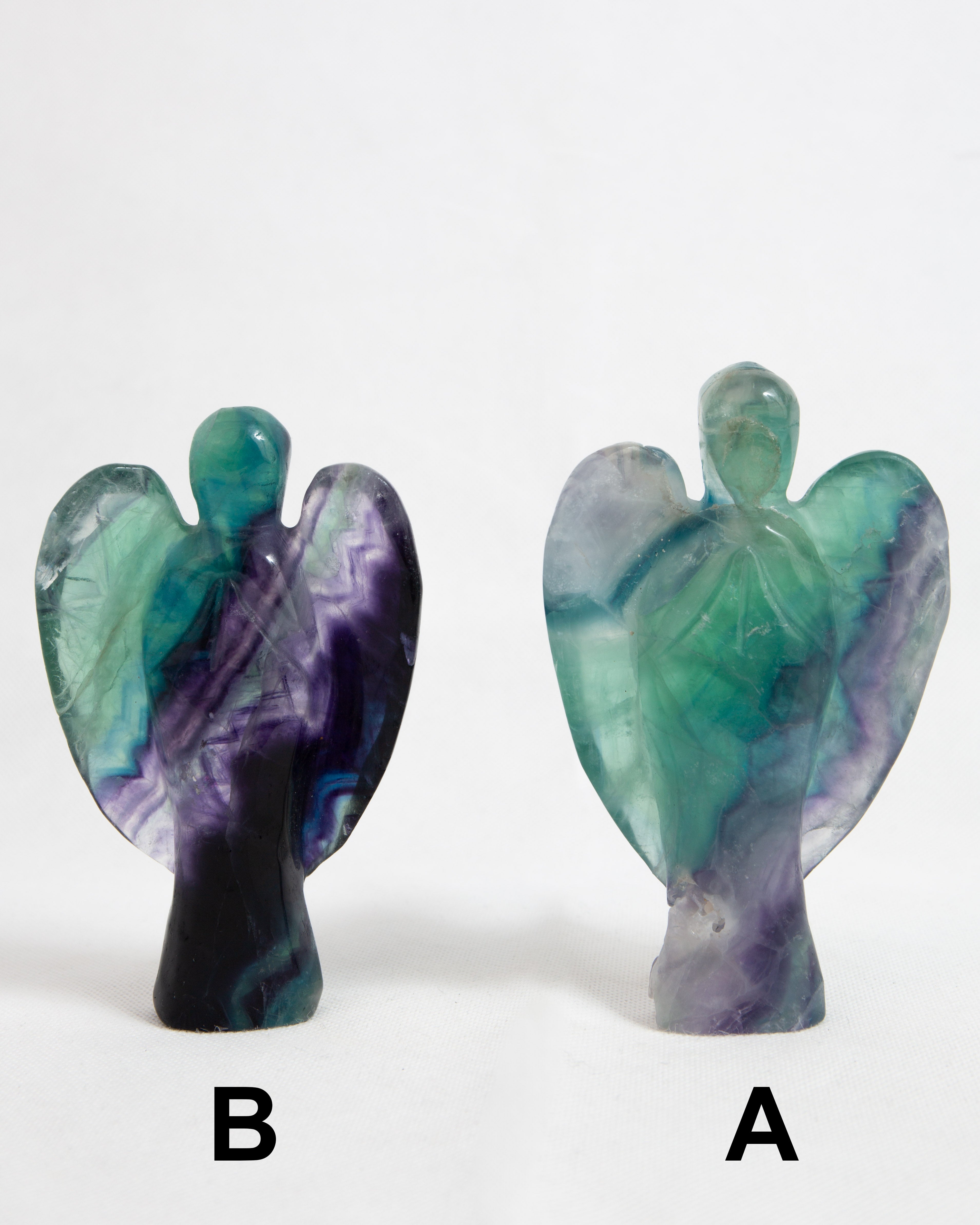 Angyal Faragvány Fluoritból / Angel Carving – Fluorite