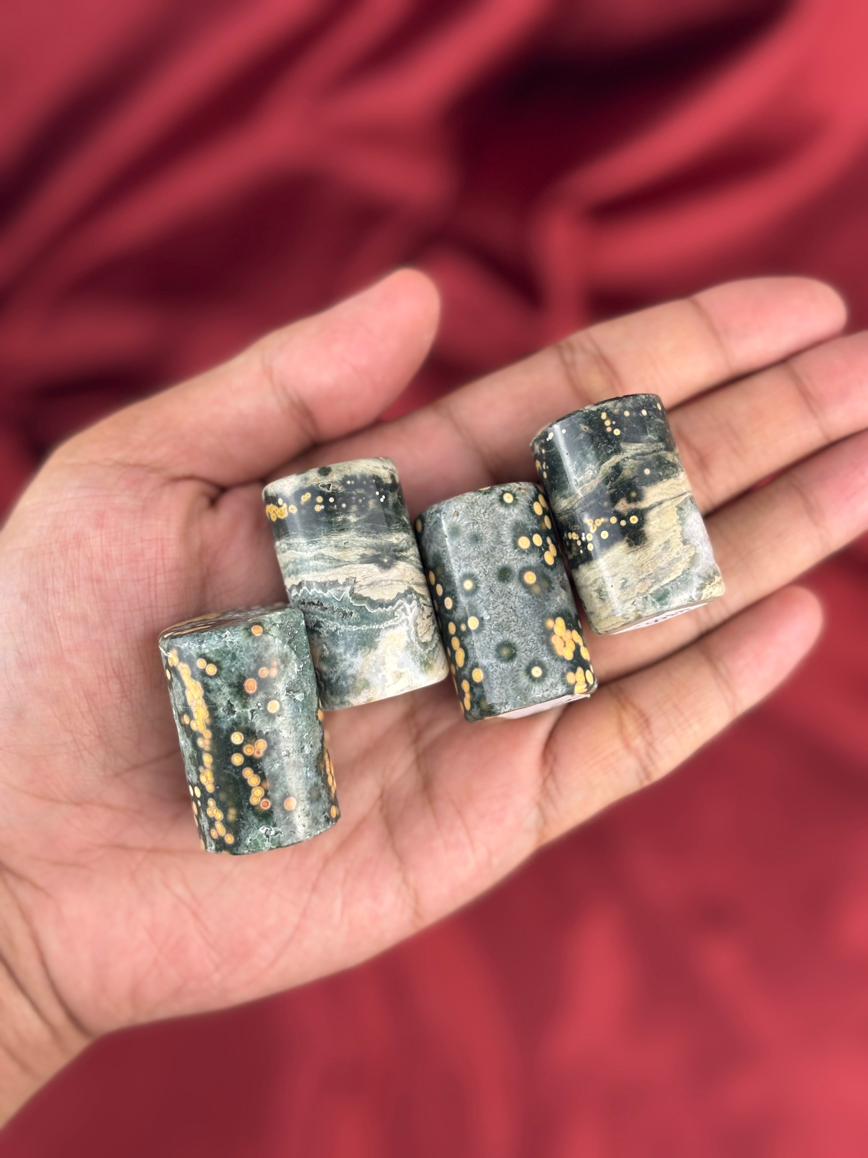 Óceán jáspis henger 3cm