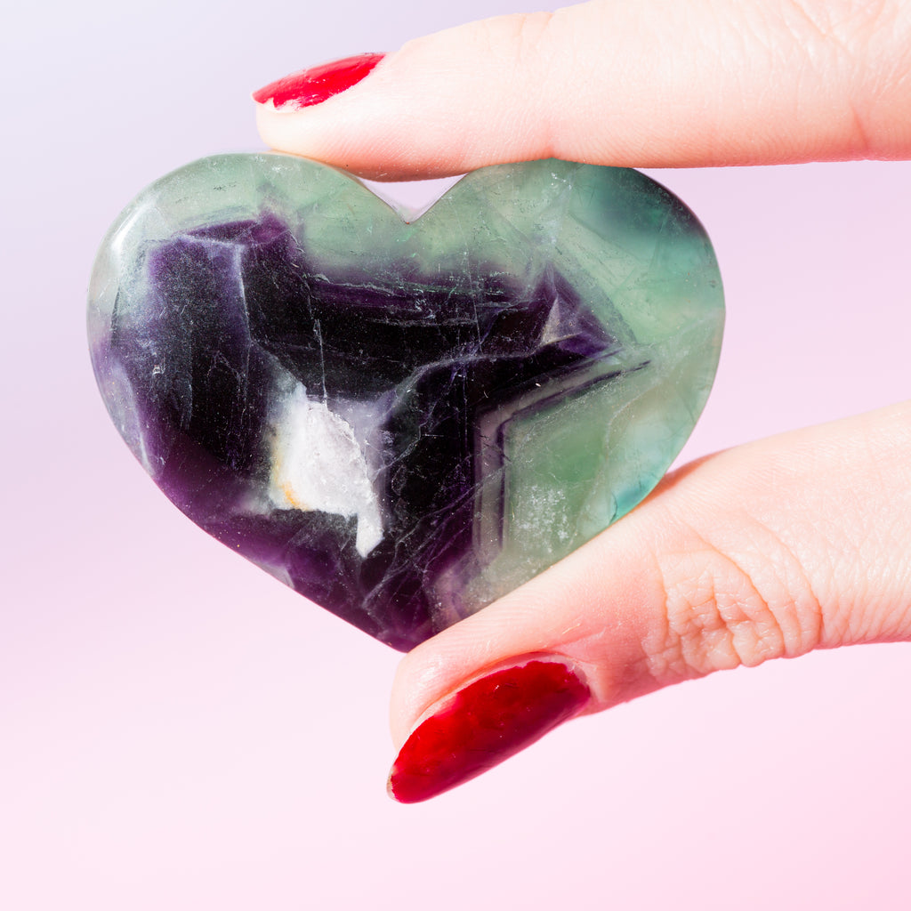 Fluorite Heart 5.5cm -H3B