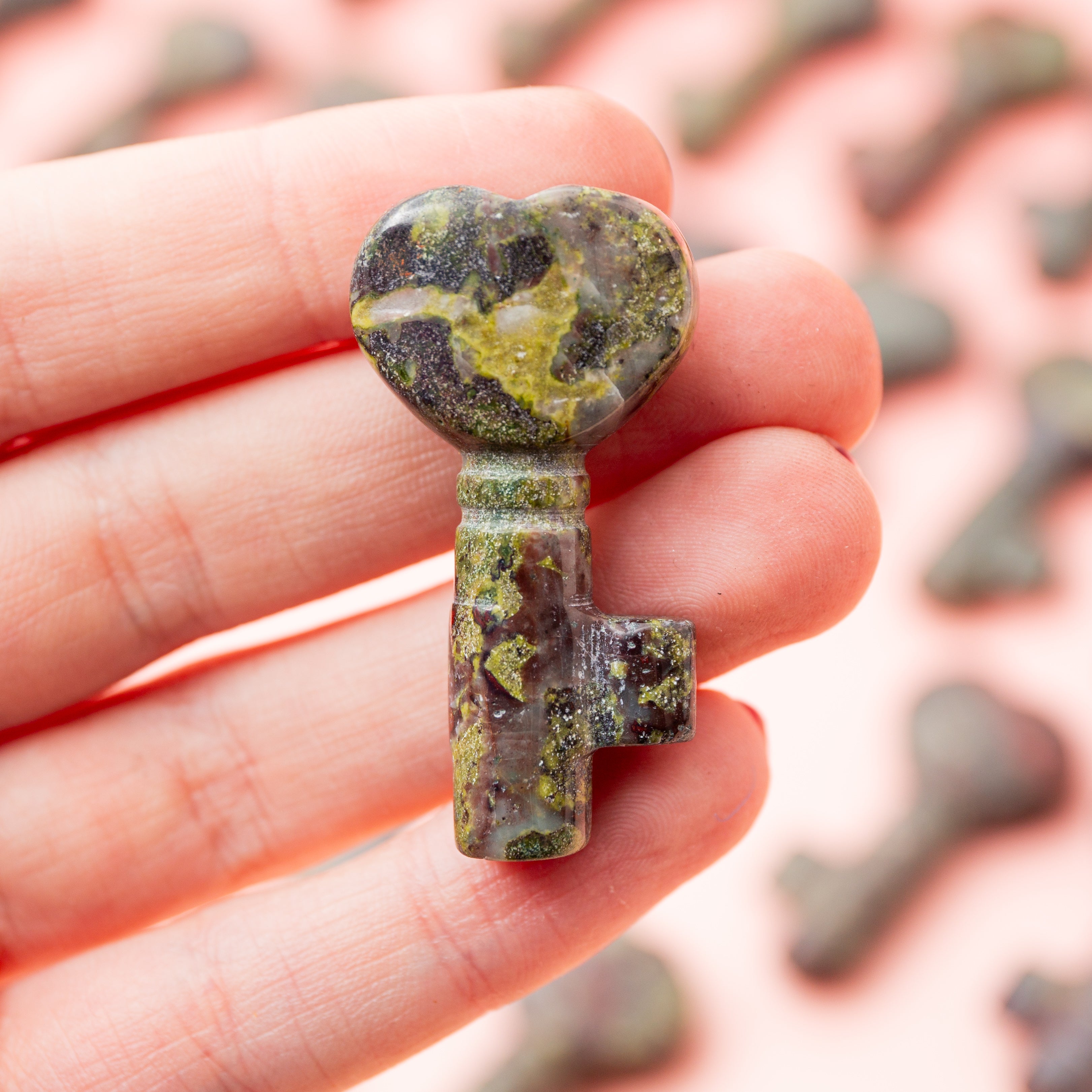 Sárkánykő Szív kulcs - 4cm