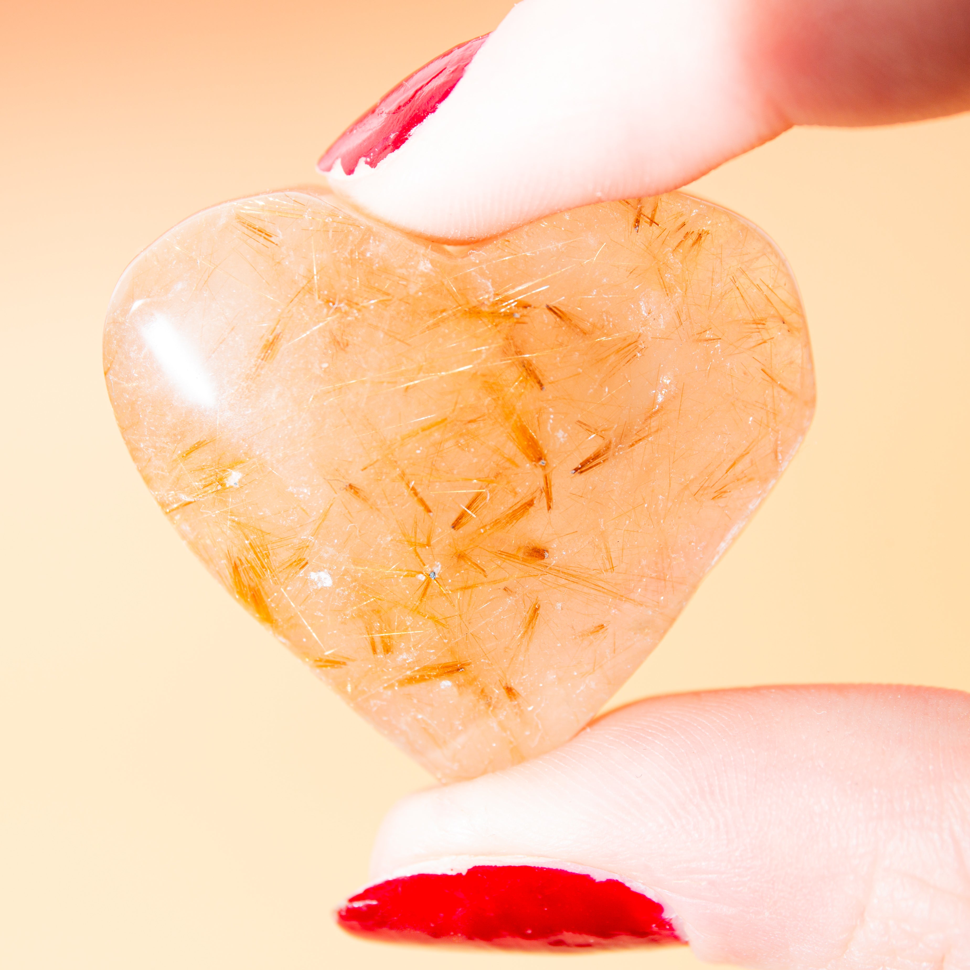 Golden Rutilated Quartz Heart - 4cm/ 25g (H13B)
