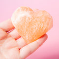 Orange Selenite Heart - 6.5cm/92g