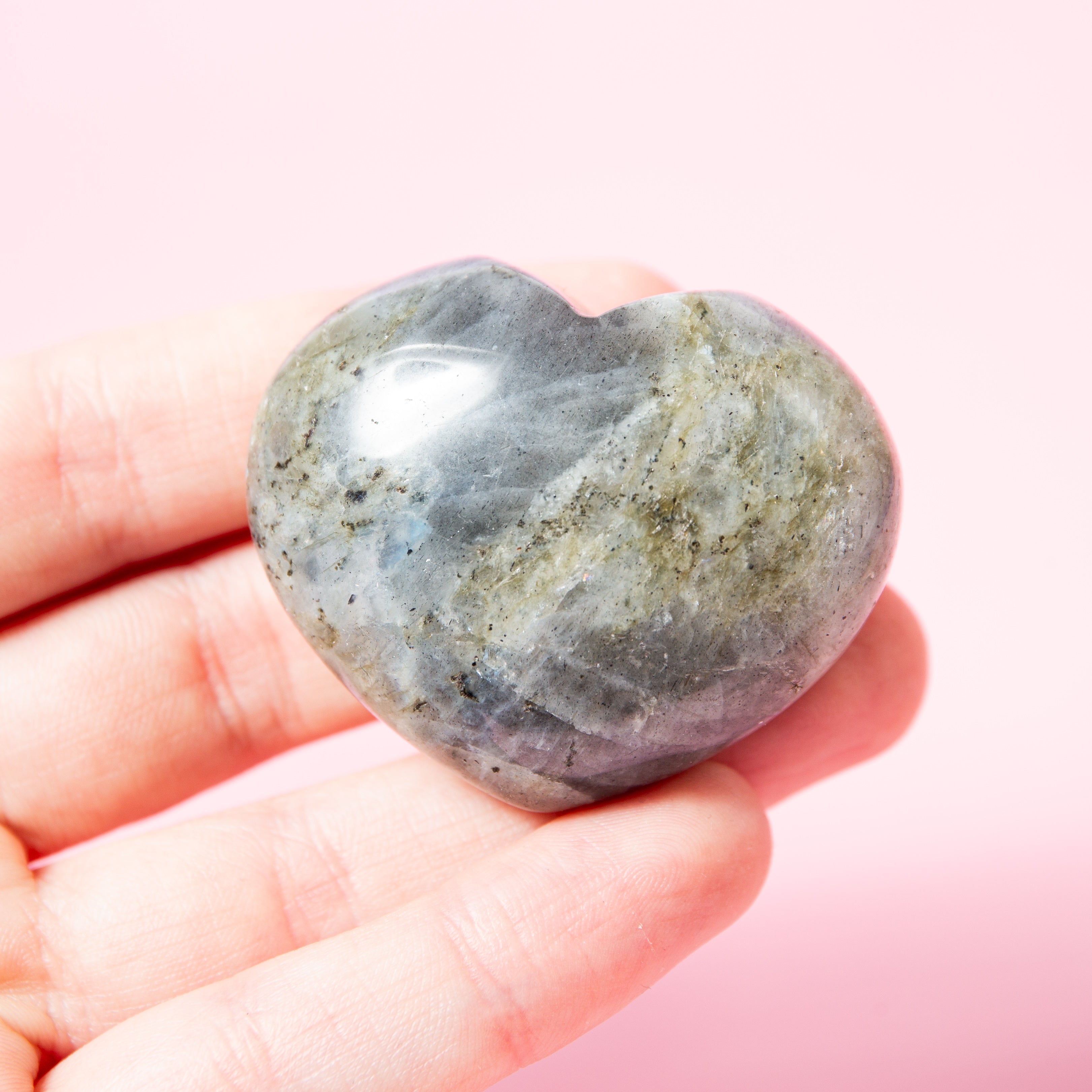 Labradorit szív - 4,5 cm/53 g