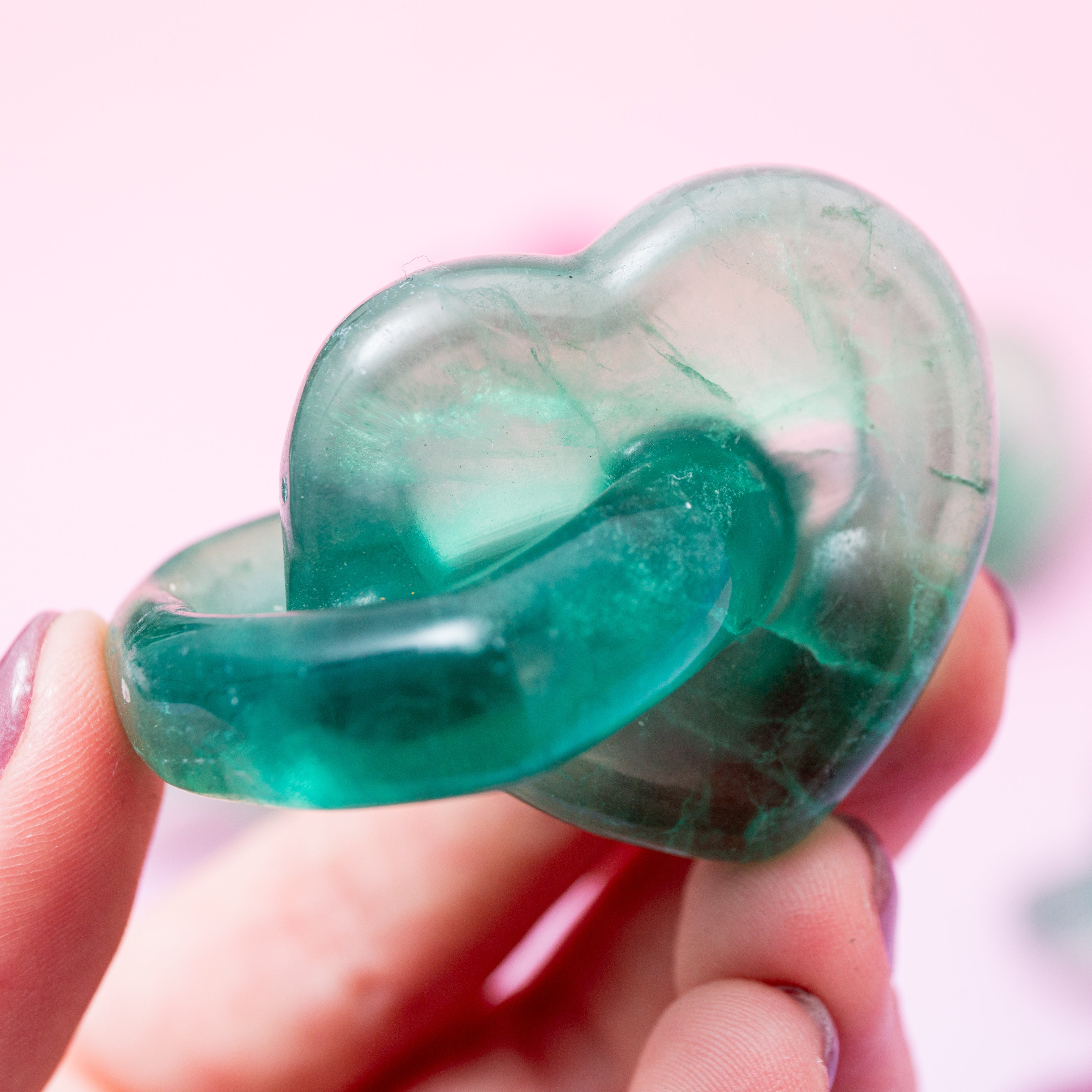 Fluorite Double Heart - 5cm