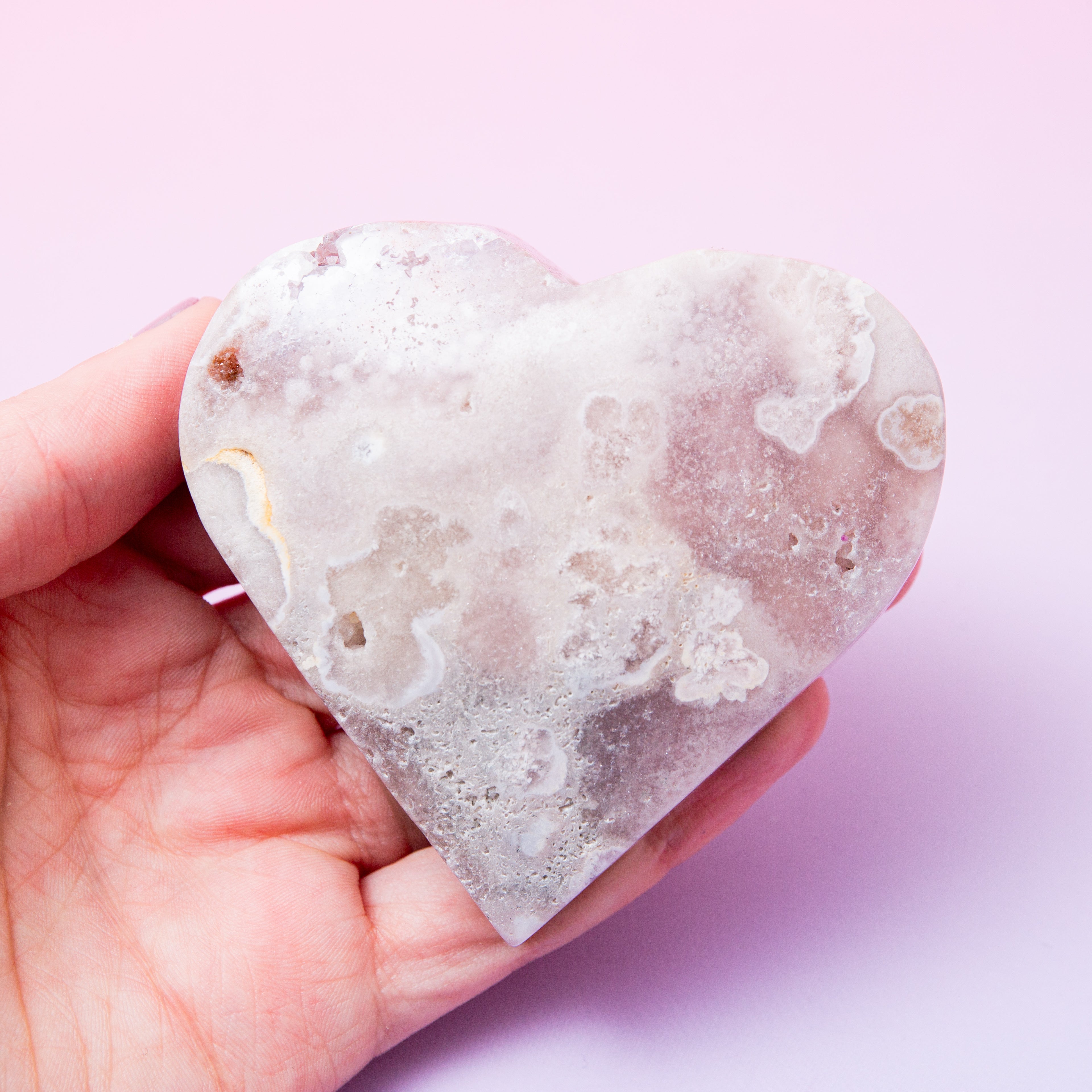 Pink Amethyst Heart - 7.5cm/198g