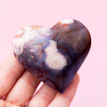 Blue Sakura Agate Heart - 6.3cm/119g (B)