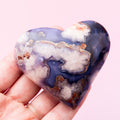 Blue Sakura Agate Heart - 7cm/127g (D)