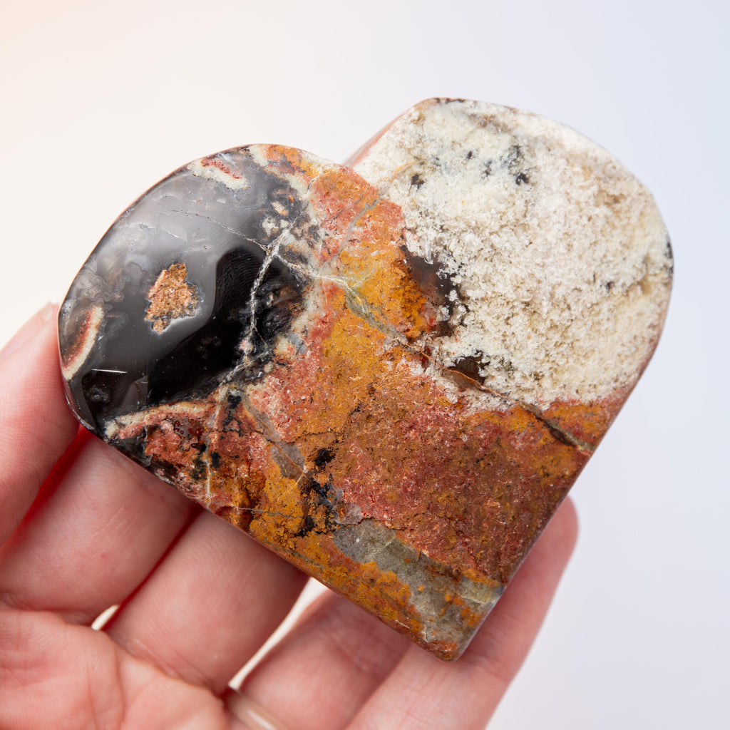 Volcanic Agate Heart - 7cm/136g (A)