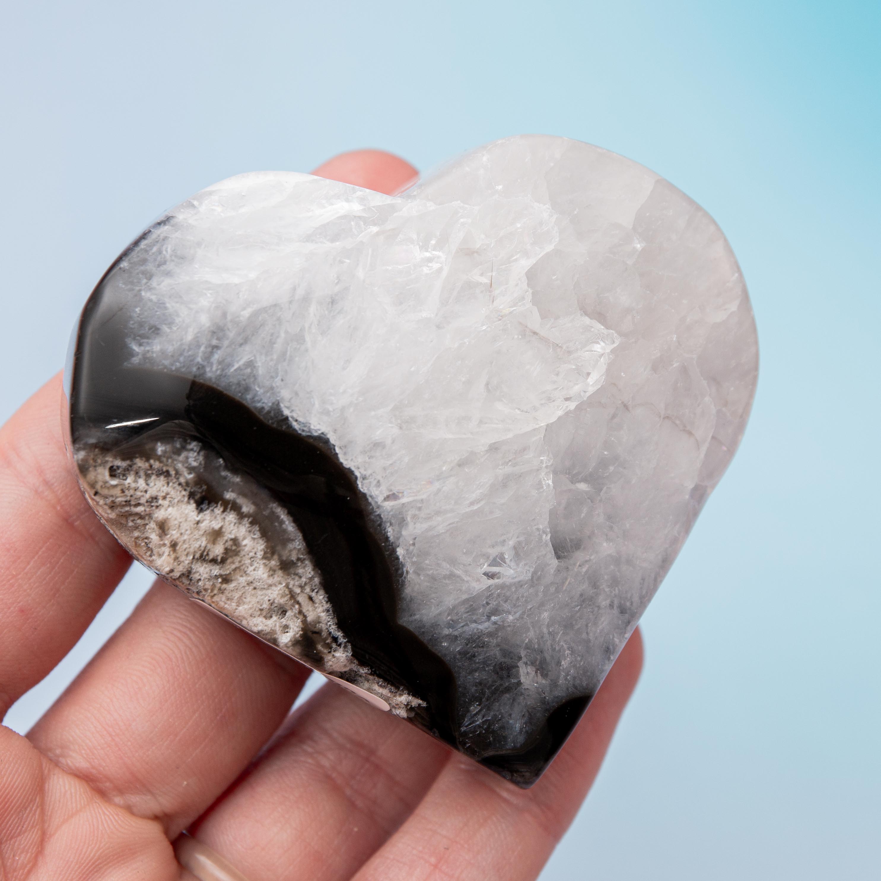Volcanic Agate Heart - 6cm/139g (B)