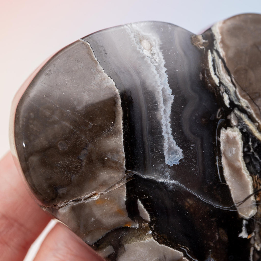 Volcanic Agate Heart - 7cm/152g (C)