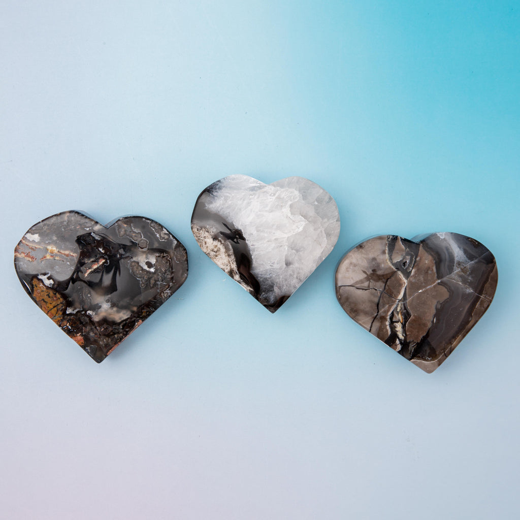 Volcanic Agate Heart - 6cm/139g (B)
