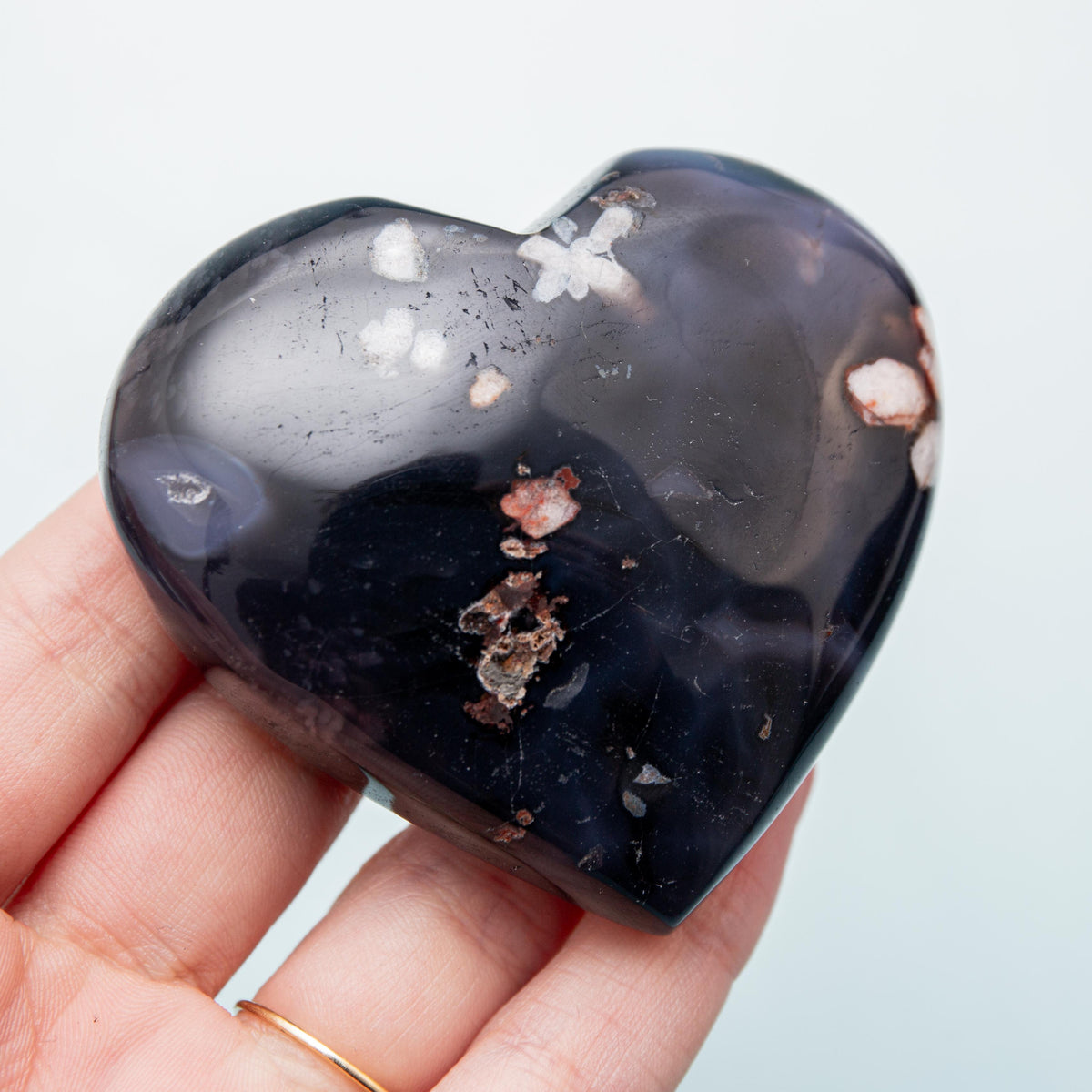 Flower Agate Heart - 6 cm 126 gr (A)
