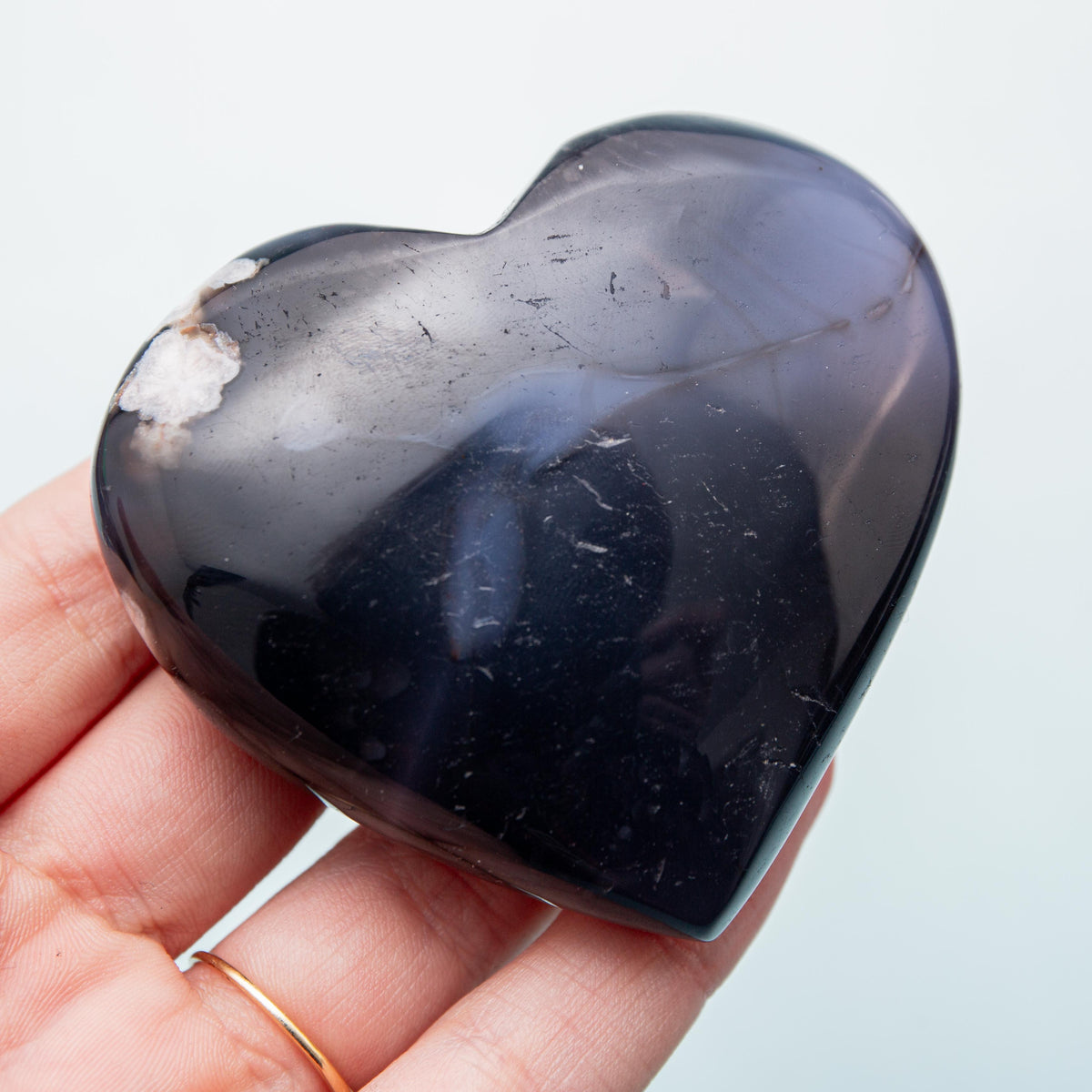 Flower Agate Heart - 6 cm 126 gr (A)