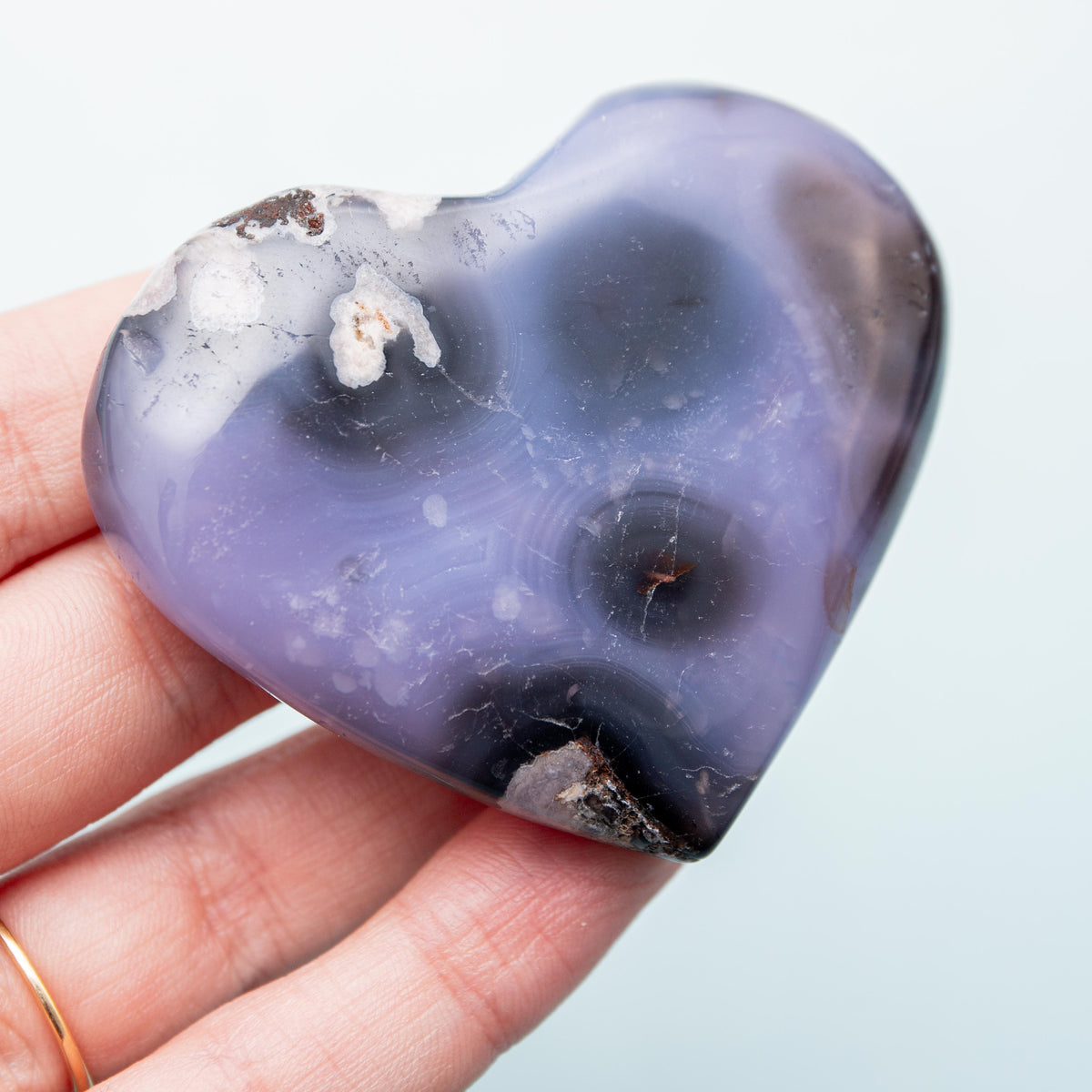 Flower Agate Heart - 5 cm 66 gr (B)