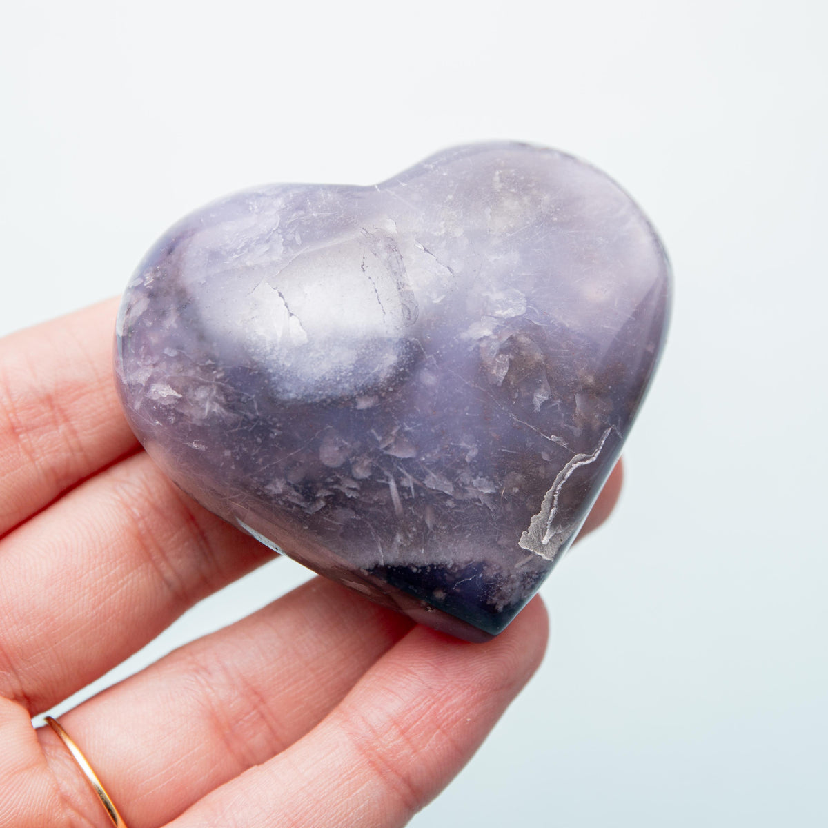 Flower Agate Heart - 5 cm 82 gr (C)