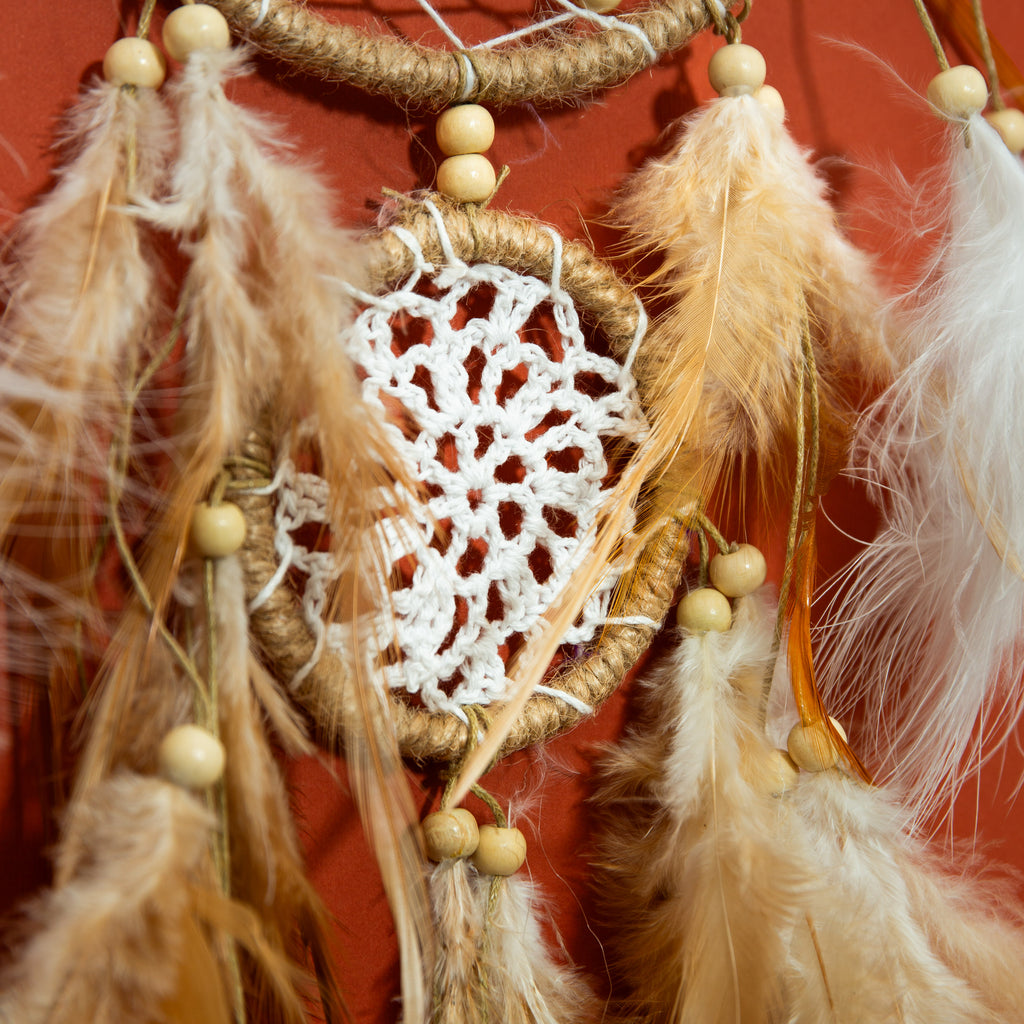 Álomfogó (Dreamcatcher) - Barna-fehér 60cm