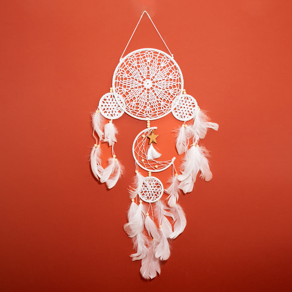 Álomfogó (Dreamcatcher) - fehér 60cm