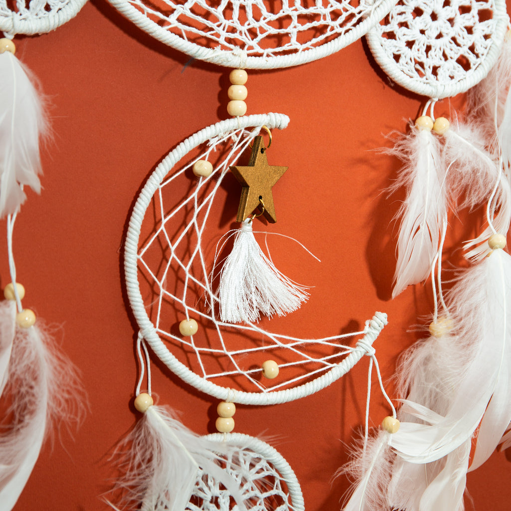 Álomfogó (Dreamcatcher) - fehér 60cm